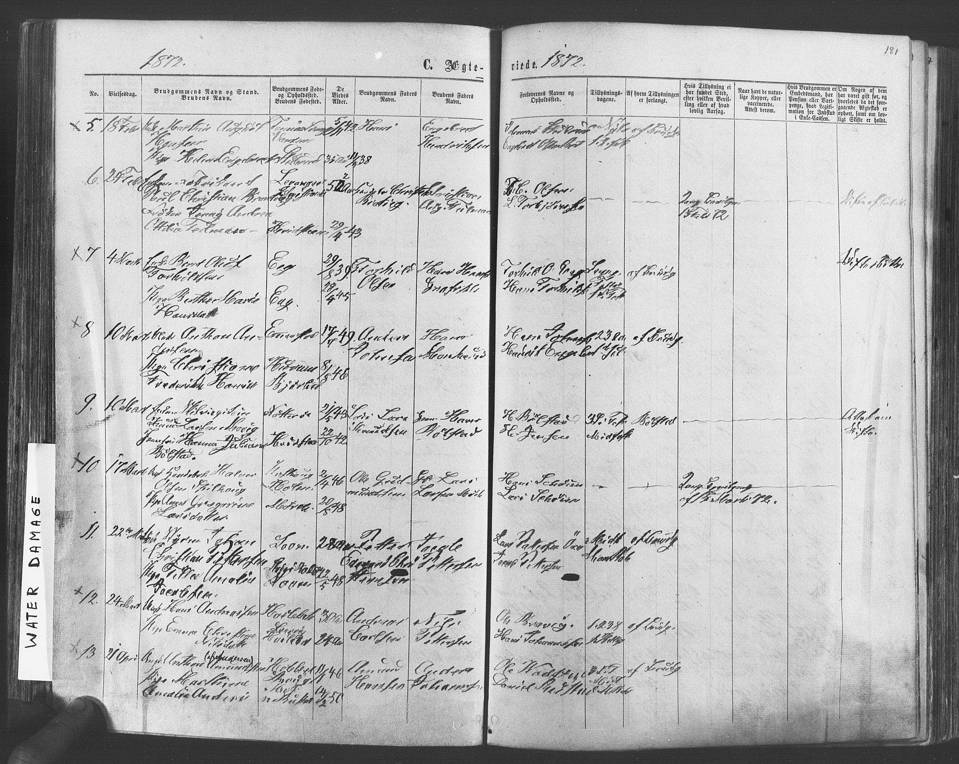 Vestby prestekontor Kirkebøker, SAO/A-10893/F/Fa/L0008: Parish register (official) no. I 8, 1863-1877, p. 181