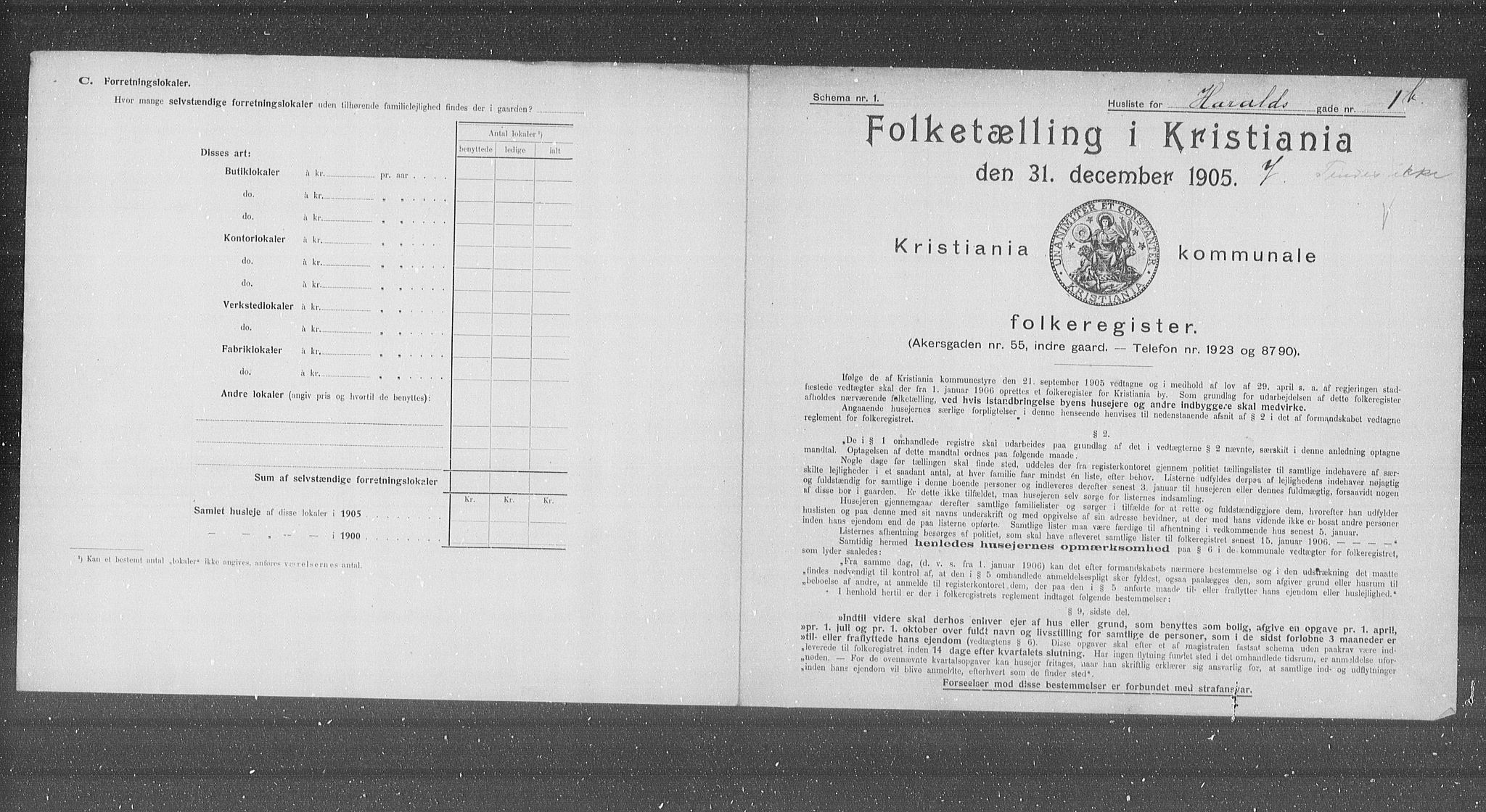 OBA, Municipal Census 1905 for Kristiania, 1905, p. 18021