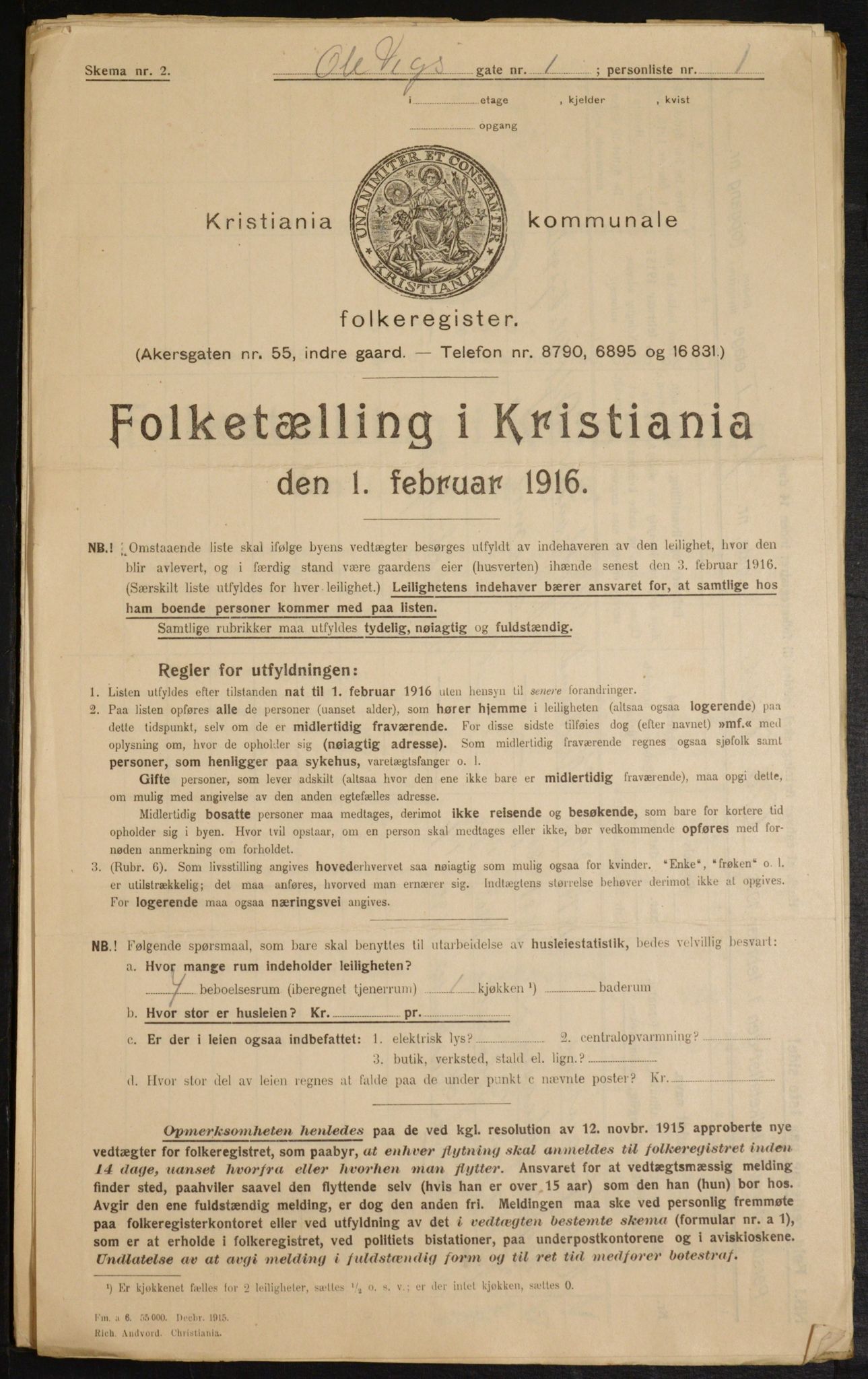 OBA, Municipal Census 1916 for Kristiania, 1916, p. 77240