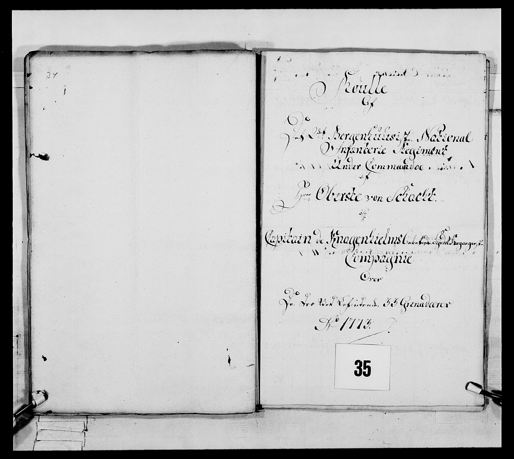 Generalitets- og kommissariatskollegiet, Det kongelige norske kommissariatskollegium, AV/RA-EA-5420/E/Eh/L0093: 2. Bergenhusiske nasjonale infanteriregiment, 1772-1774, p. 398