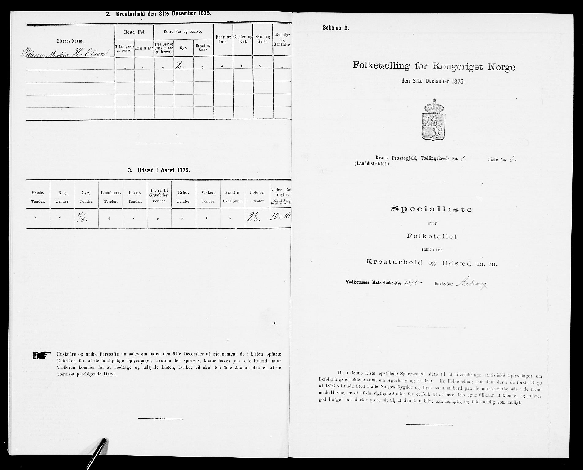 SAK, 1875 census for 0913L Risør/Søndeled, 1875, p. 60