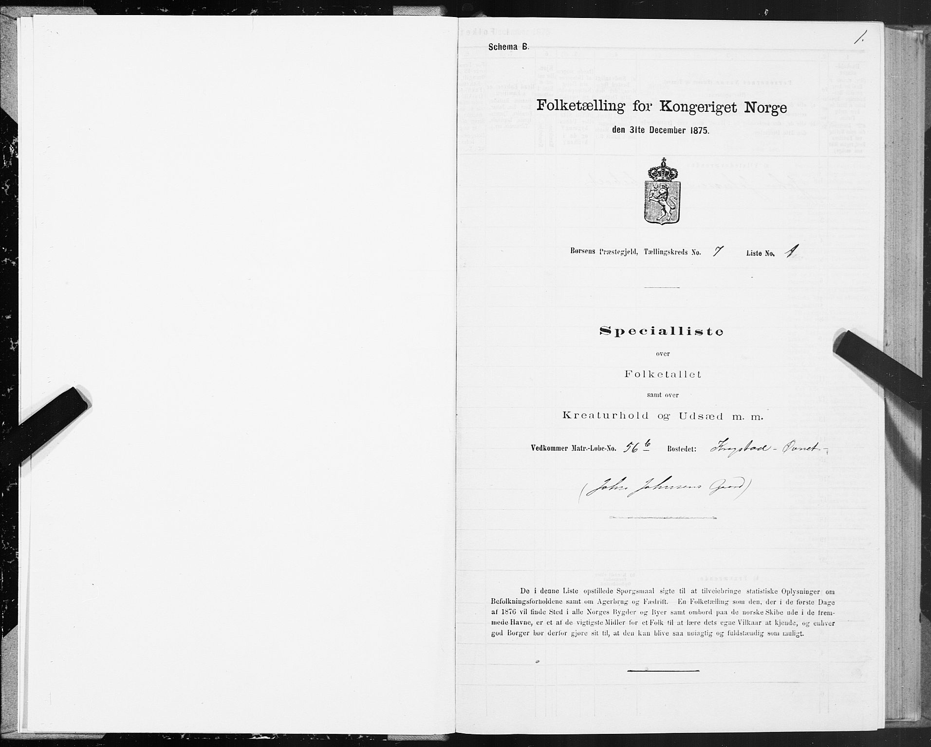 SAT, 1875 census for 1658P Børsa, 1875, p. 5001