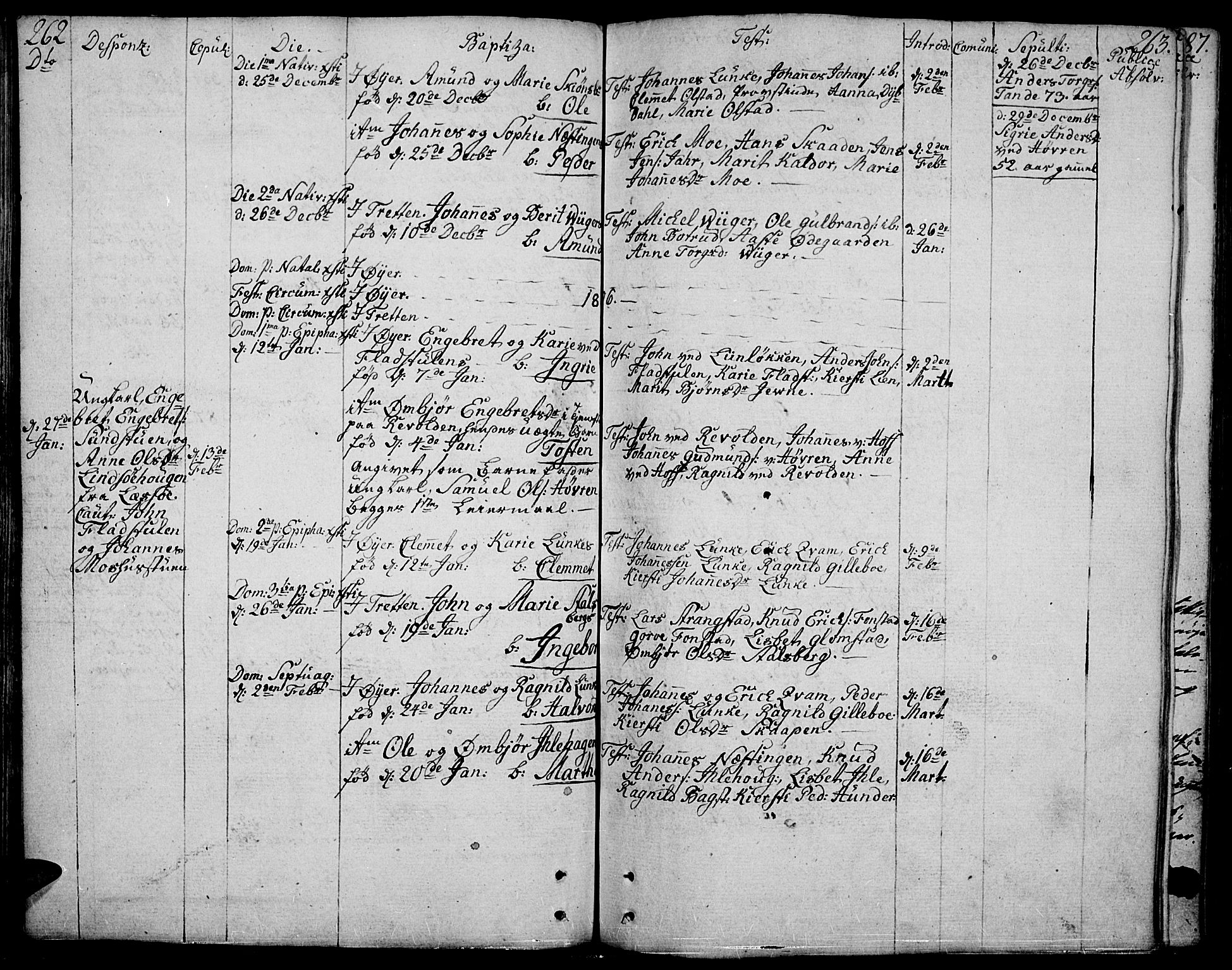 Øyer prestekontor, SAH/PREST-084/H/Ha/Haa/L0003: Parish register (official) no. 3, 1784-1824, p. 262-263