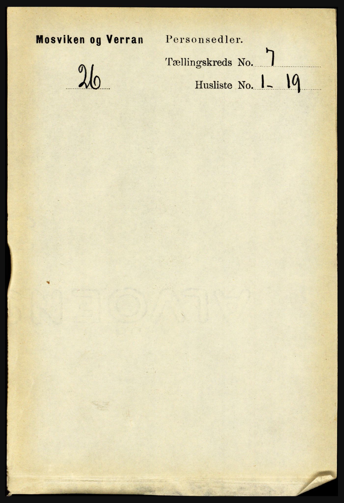 RA, 1891 census for 1723 Mosvik og Verran, 1891, p. 2884