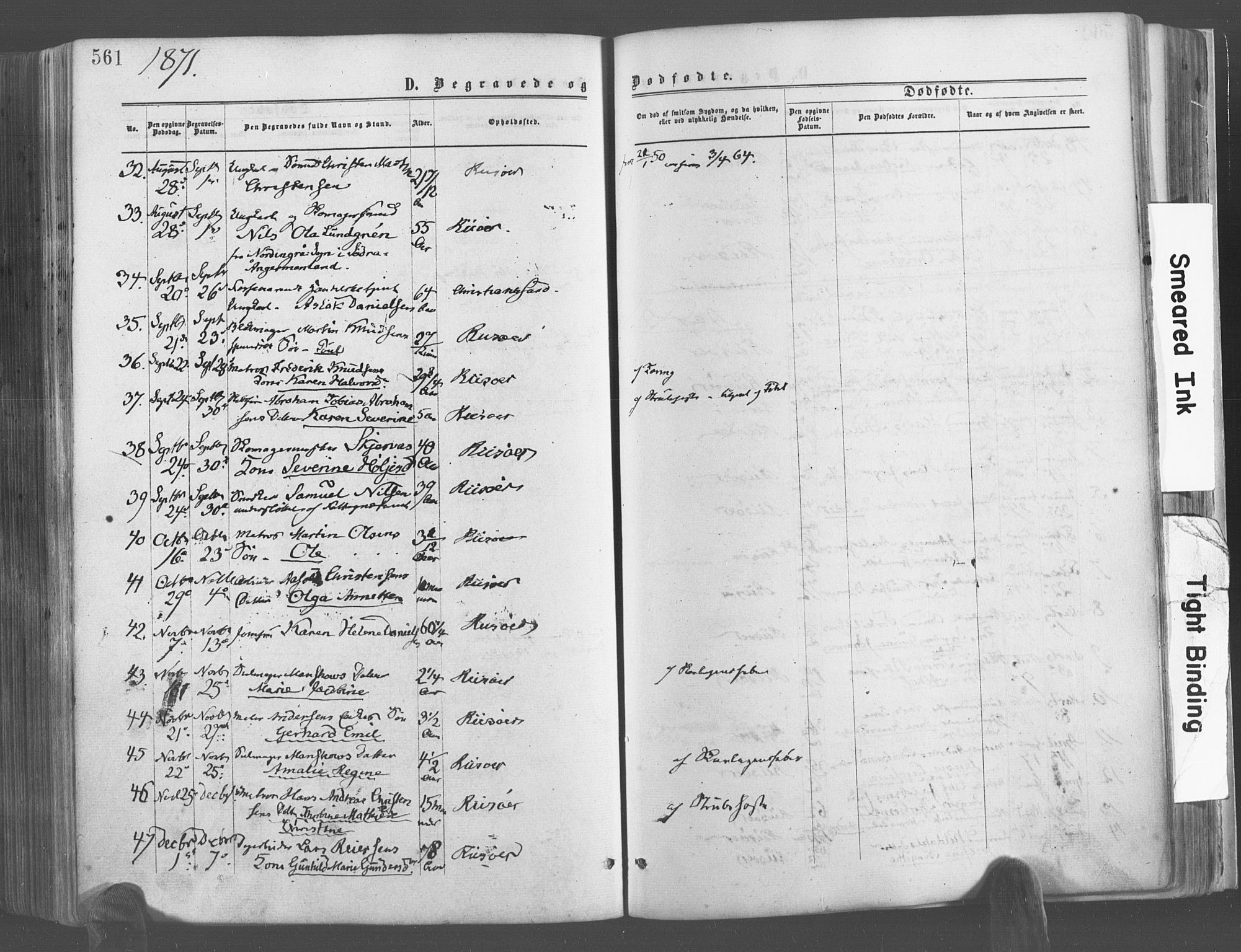 Risør sokneprestkontor, AV/SAK-1111-0035/F/Fa/L0004: Parish register (official) no. A 4, 1865-1882, p. 561