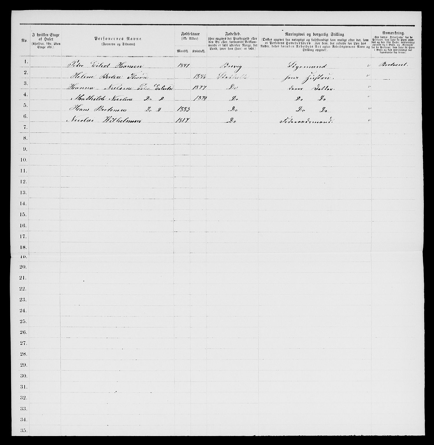 SAKO, 1885 census for 0803 Stathelle, 1885, p. 104