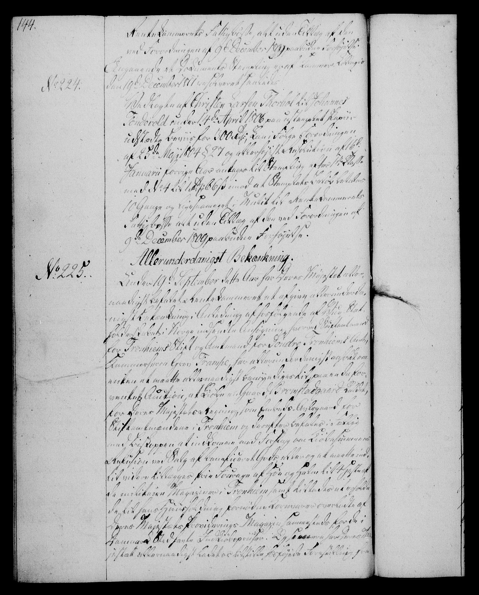 Rentekammeret, Kammerkanselliet, AV/RA-EA-3111/G/Gg/Gga/L0020: Norsk ekspedisjonsprotokoll med register (merket RK 53.20), 1811-1814, p. 144