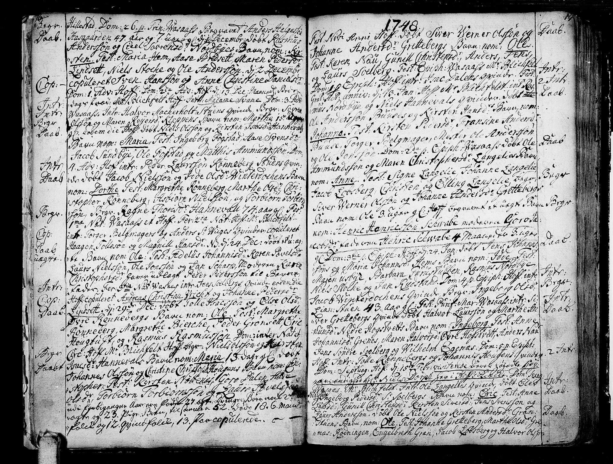 Hof kirkebøker, AV/SAKO-A-64/F/Fa/L0002: Parish register (official) no. I 2, 1746-1781, p. 16-17