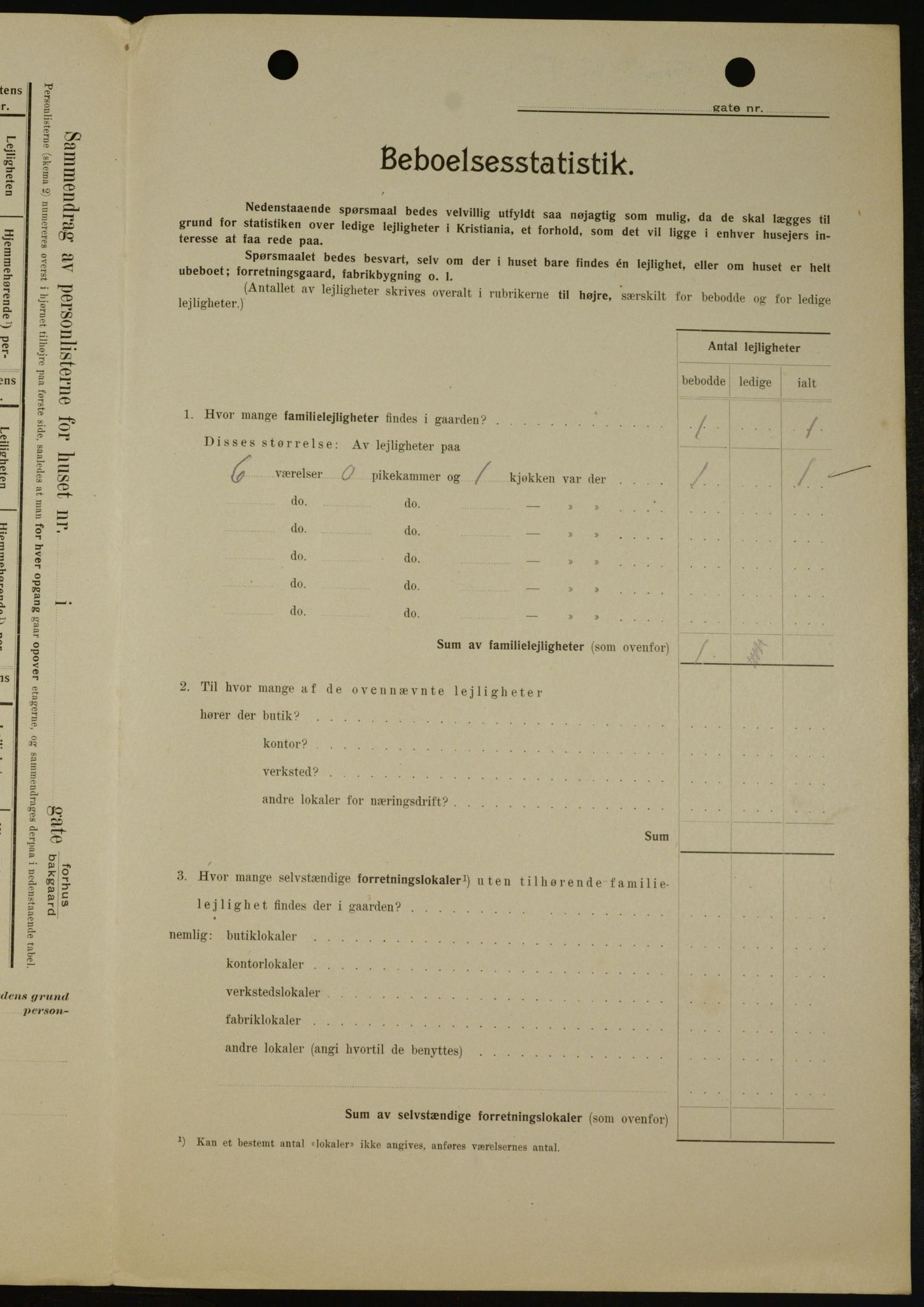 OBA, Municipal Census 1909 for Kristiania, 1909, p. 96412