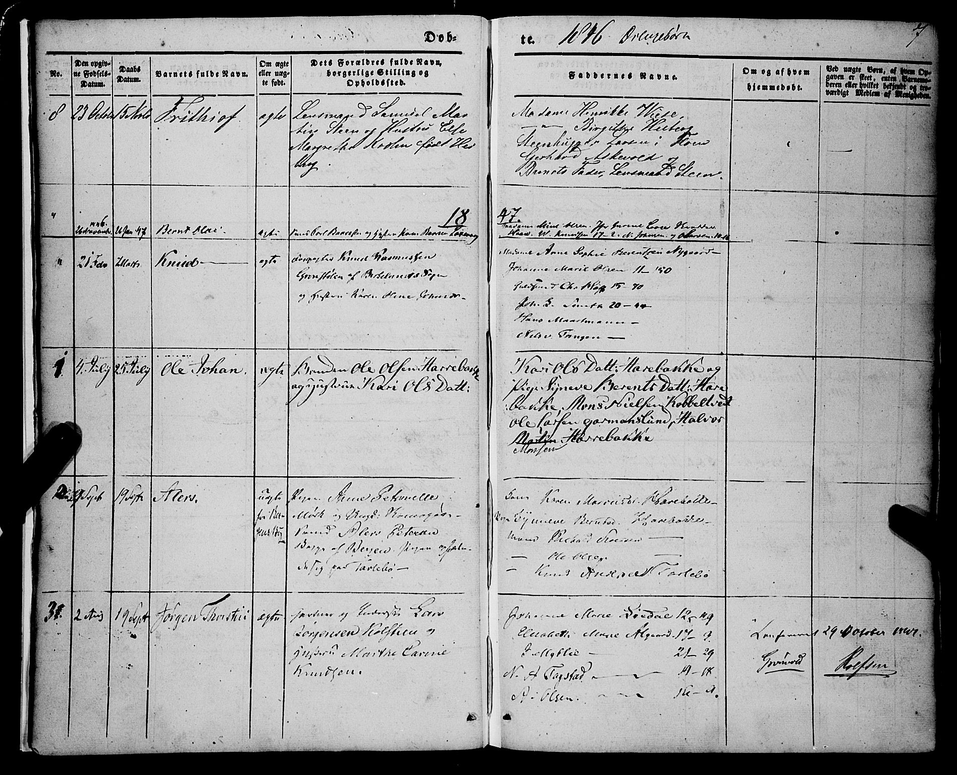 St. Jørgens hospital og Årstad sokneprestembete, SAB/A-99934: Parish register (official) no. A 4, 1844-1863, p. 7