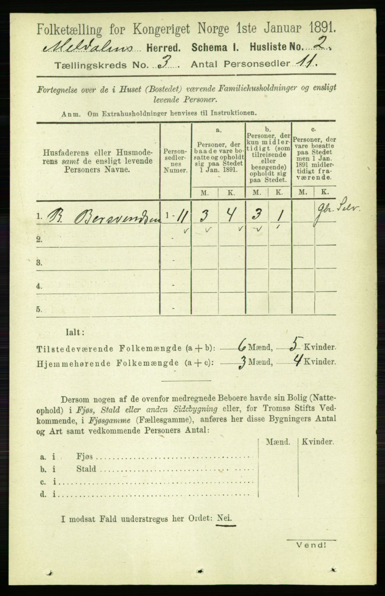 RA, 1891 census for 1636 Meldal, 1891, p. 1703