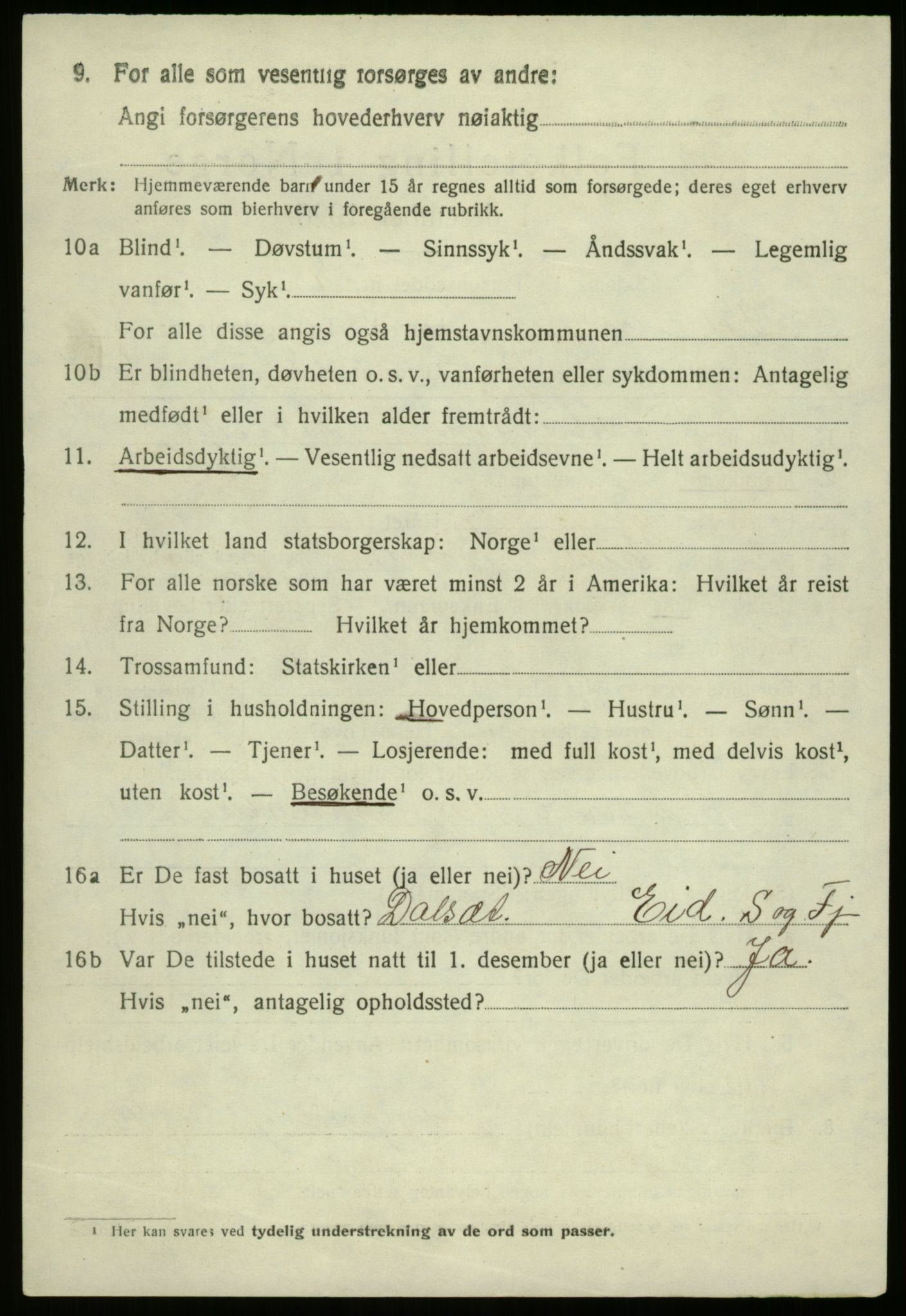 SAB, 1920 census for Bremanger, 1920, p. 5017