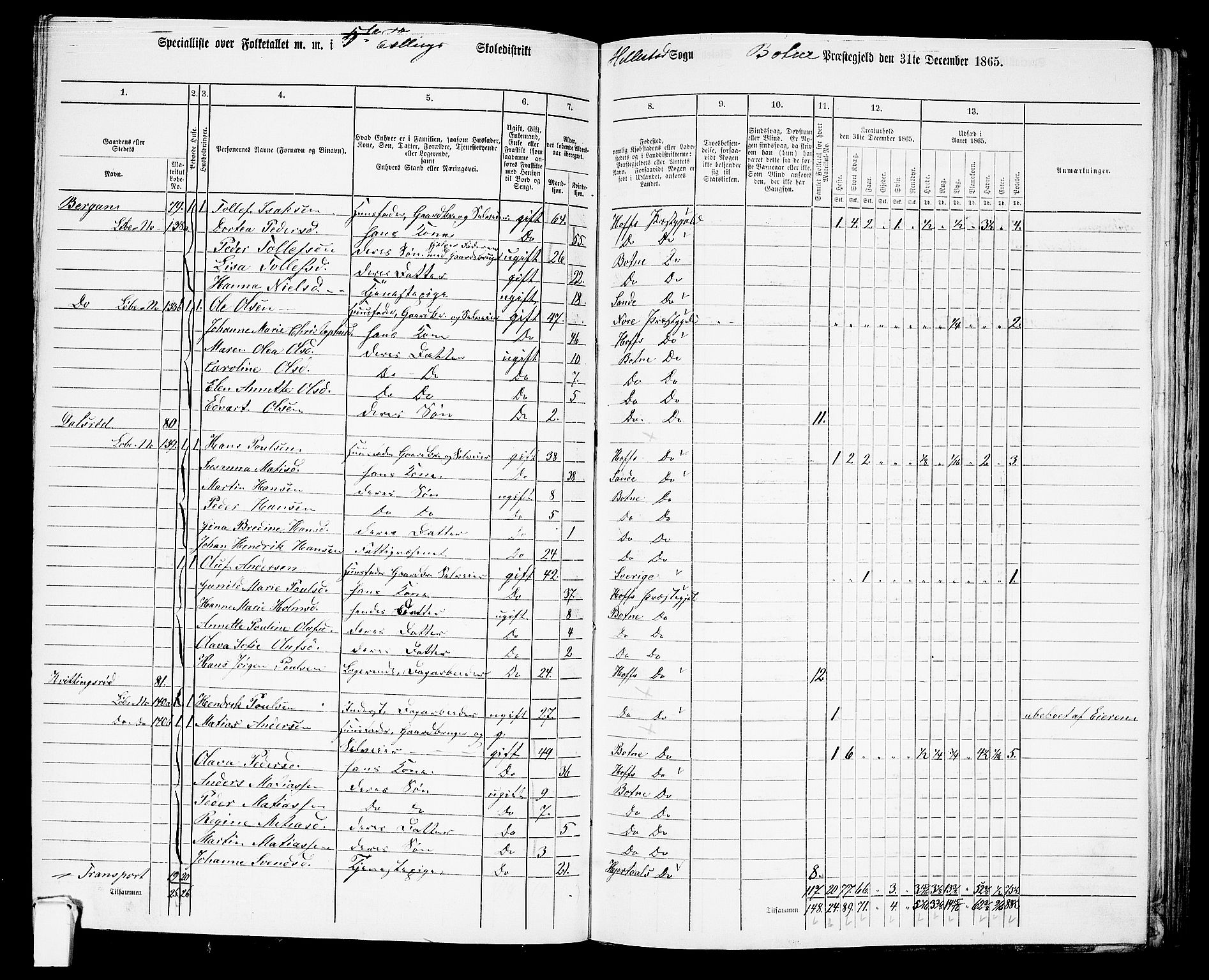 RA, 1865 census for Botne/Botne og Hillestad, 1865, p. 89