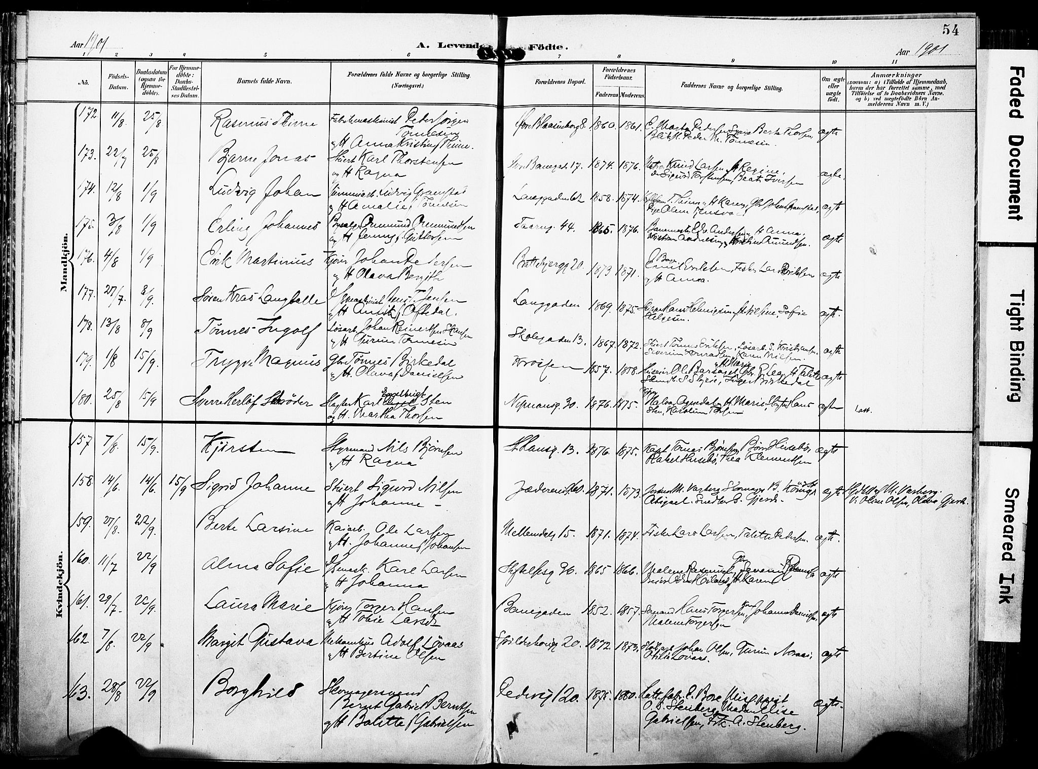 St. Johannes sokneprestkontor, SAST/A-101814/001/30/30BA/L0007: Parish register (official) no. A 7, 1900-1910, p. 54