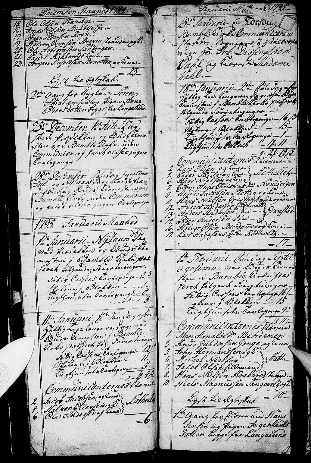 Bamble kirkebøker, SAKO/A-253/G/Ga/L0002: Parish register (copy) no. I 2, 1794-1800