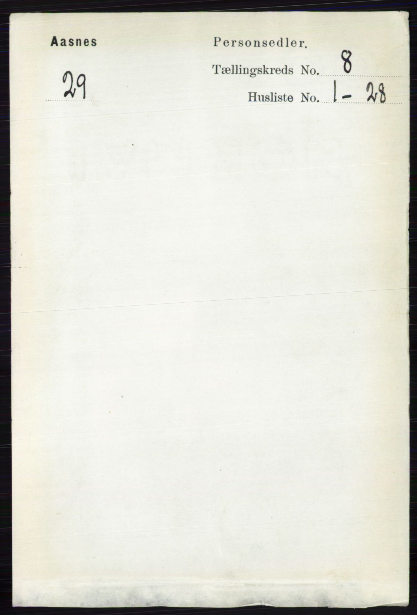RA, 1891 census for 0425 Åsnes, 1891, p. 4180