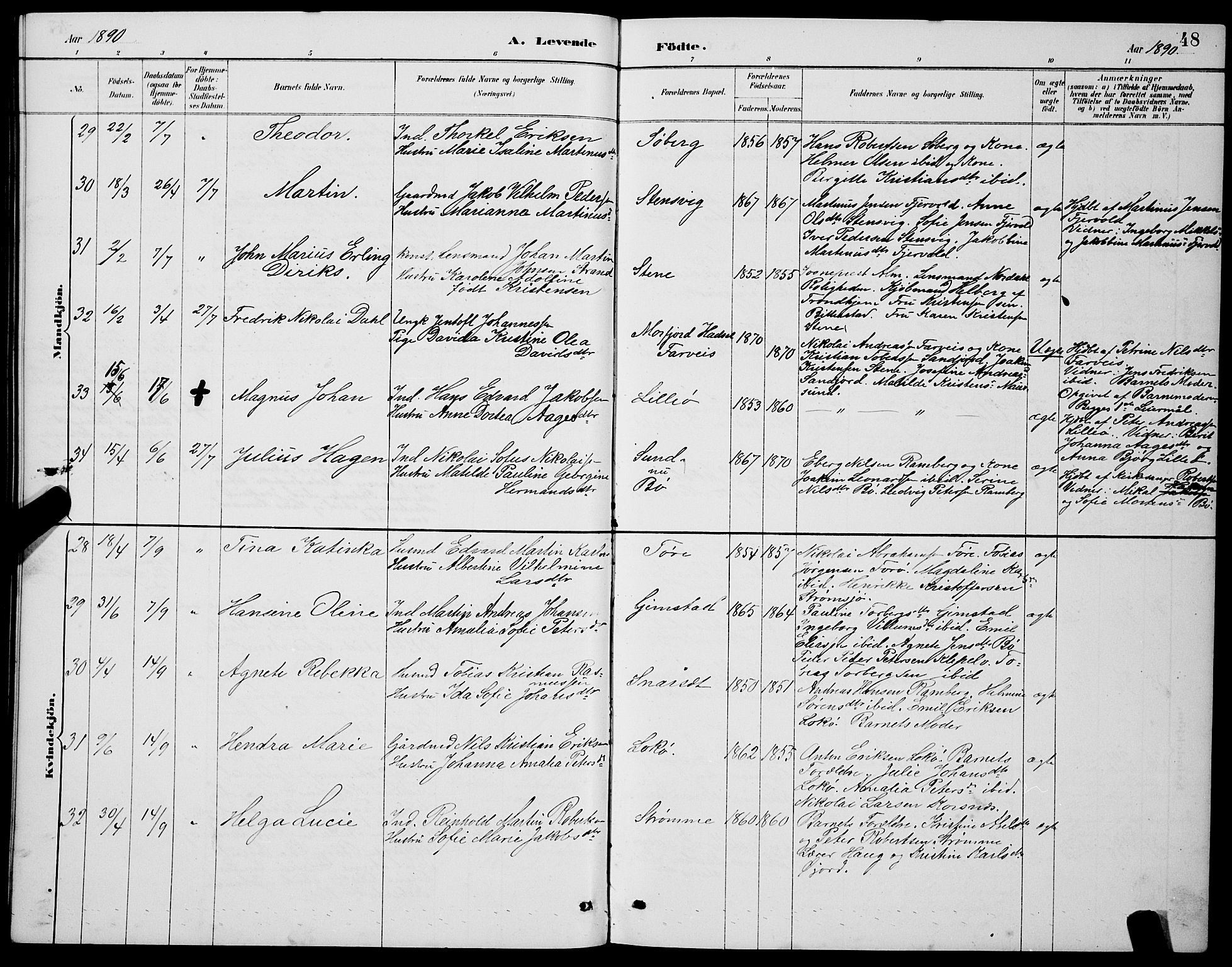 Ministerialprotokoller, klokkerbøker og fødselsregistre - Nordland, AV/SAT-A-1459/891/L1315: Parish register (copy) no. 891C04, 1886-1893, p. 48