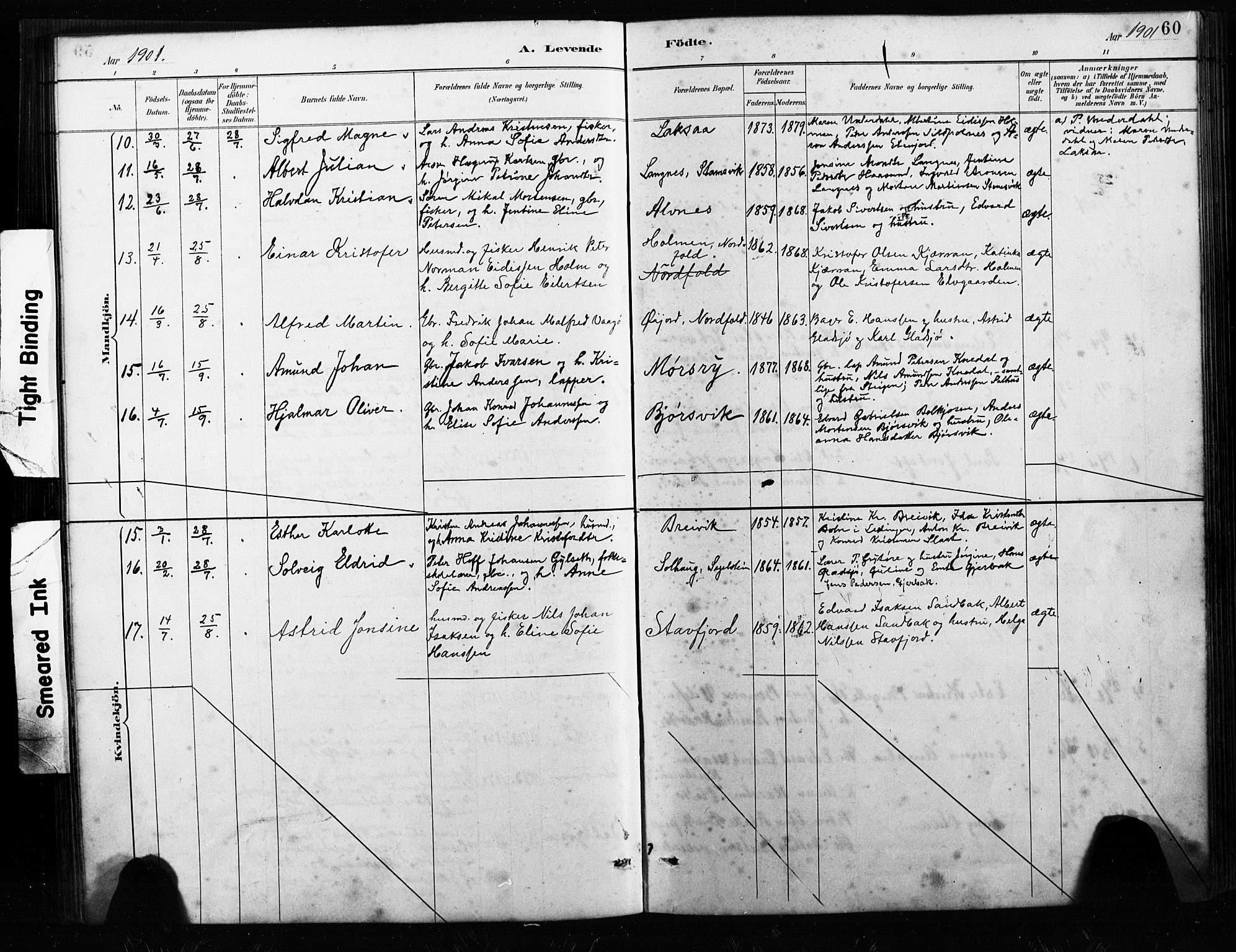 Ministerialprotokoller, klokkerbøker og fødselsregistre - Nordland, AV/SAT-A-1459/858/L0834: Parish register (copy) no. 858C01, 1884-1904, p. 60