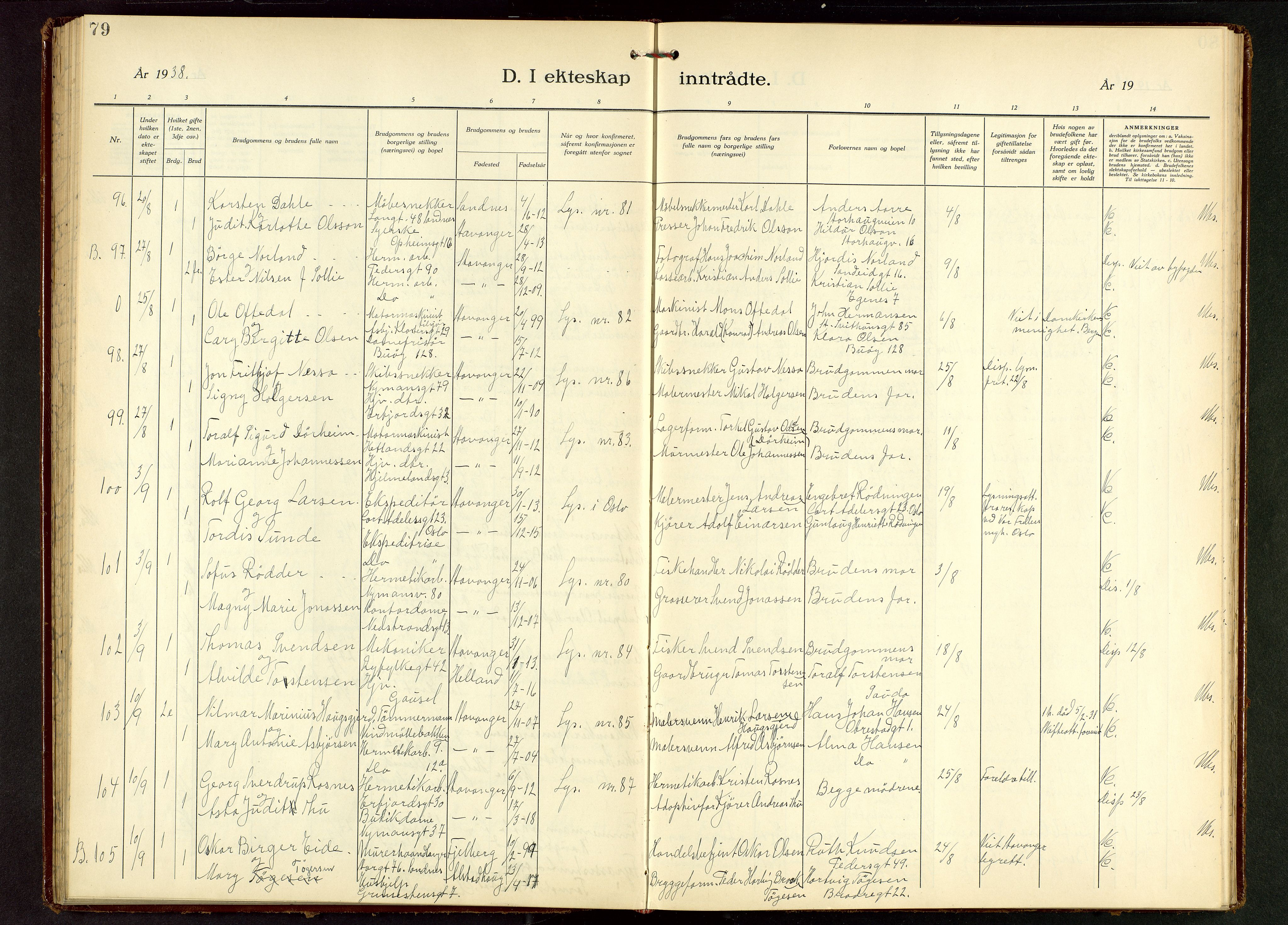 St. Johannes sokneprestkontor, AV/SAST-A-101814/001/30/30BB/L0010: Parish register (copy) no. B 10, 1933-1946, p. 79