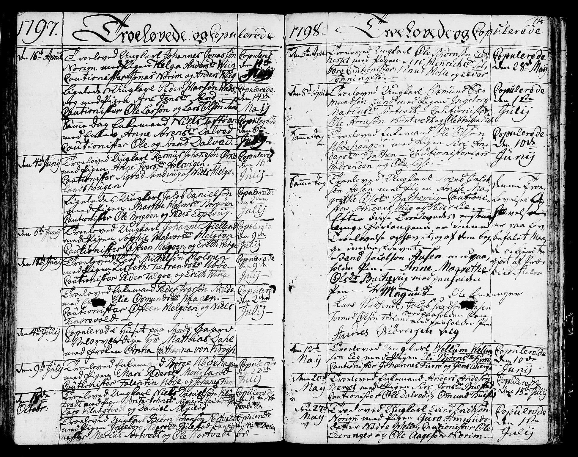 Nedstrand sokneprestkontor, SAST/A-101841/01/IV: Parish register (official) no. A 5, 1795-1816, p. 114