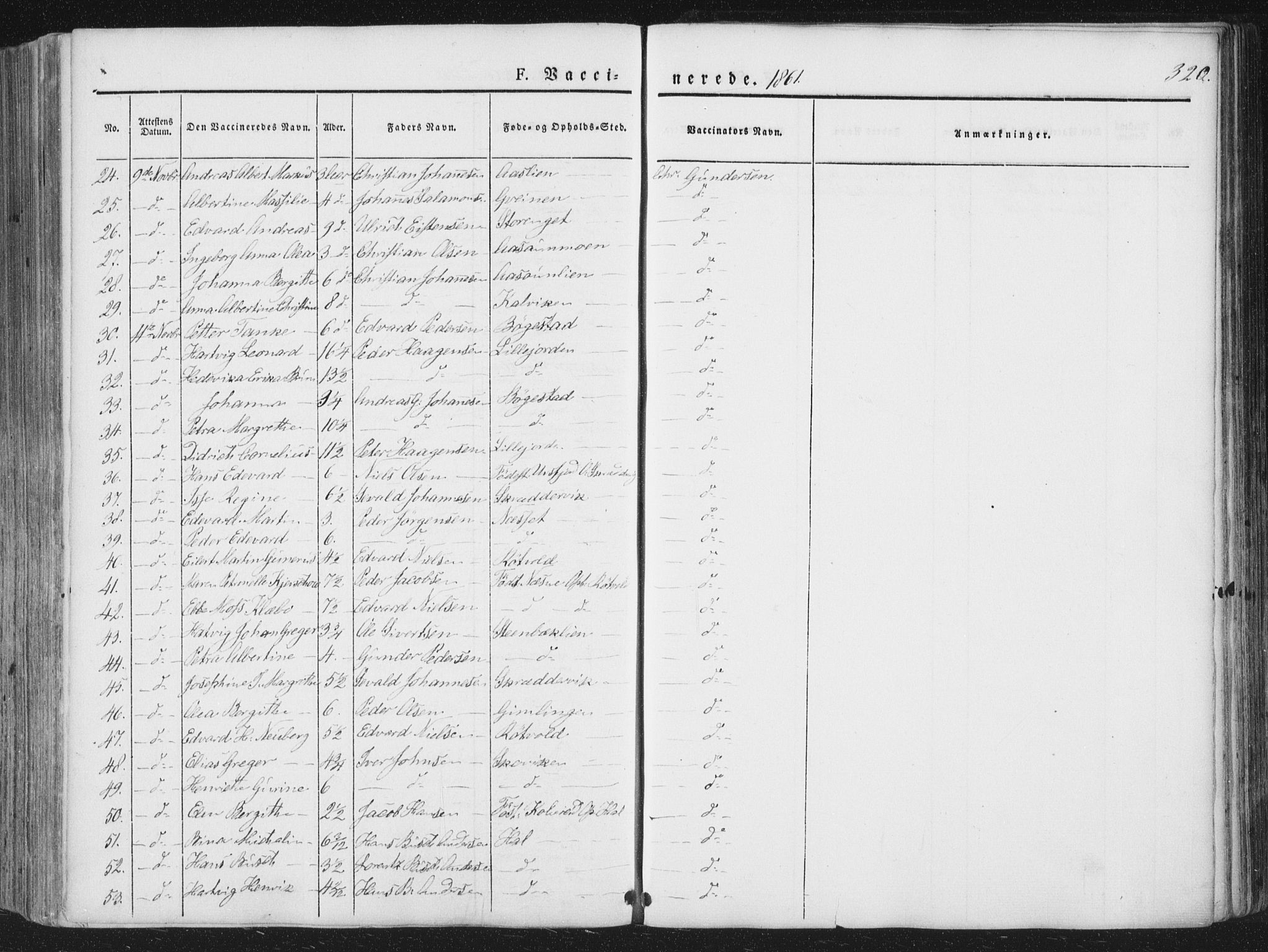 Ministerialprotokoller, klokkerbøker og fødselsregistre - Nordland, AV/SAT-A-1459/810/L0144: Parish register (official) no. 810A07 /1, 1841-1862, p. 320