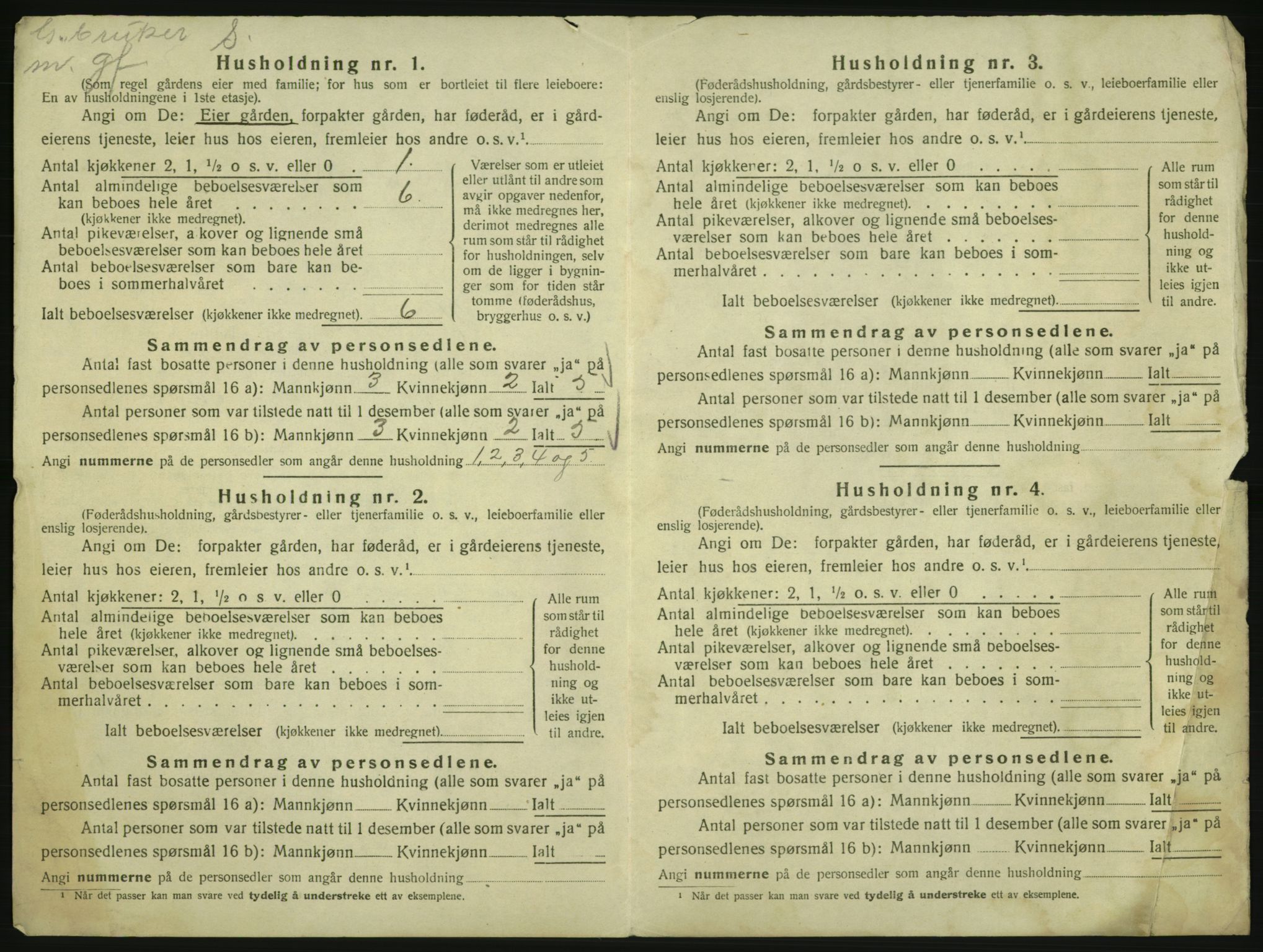 SAK, 1920 census for Høvåg, 1920, p. 89