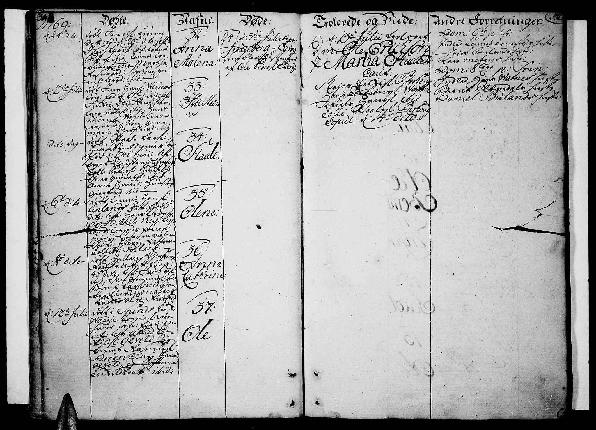 Lista sokneprestkontor, SAK/1111-0027/F/Fa/L0004: Parish register (official) no. A 4, 1768-1794, p. 31-32
