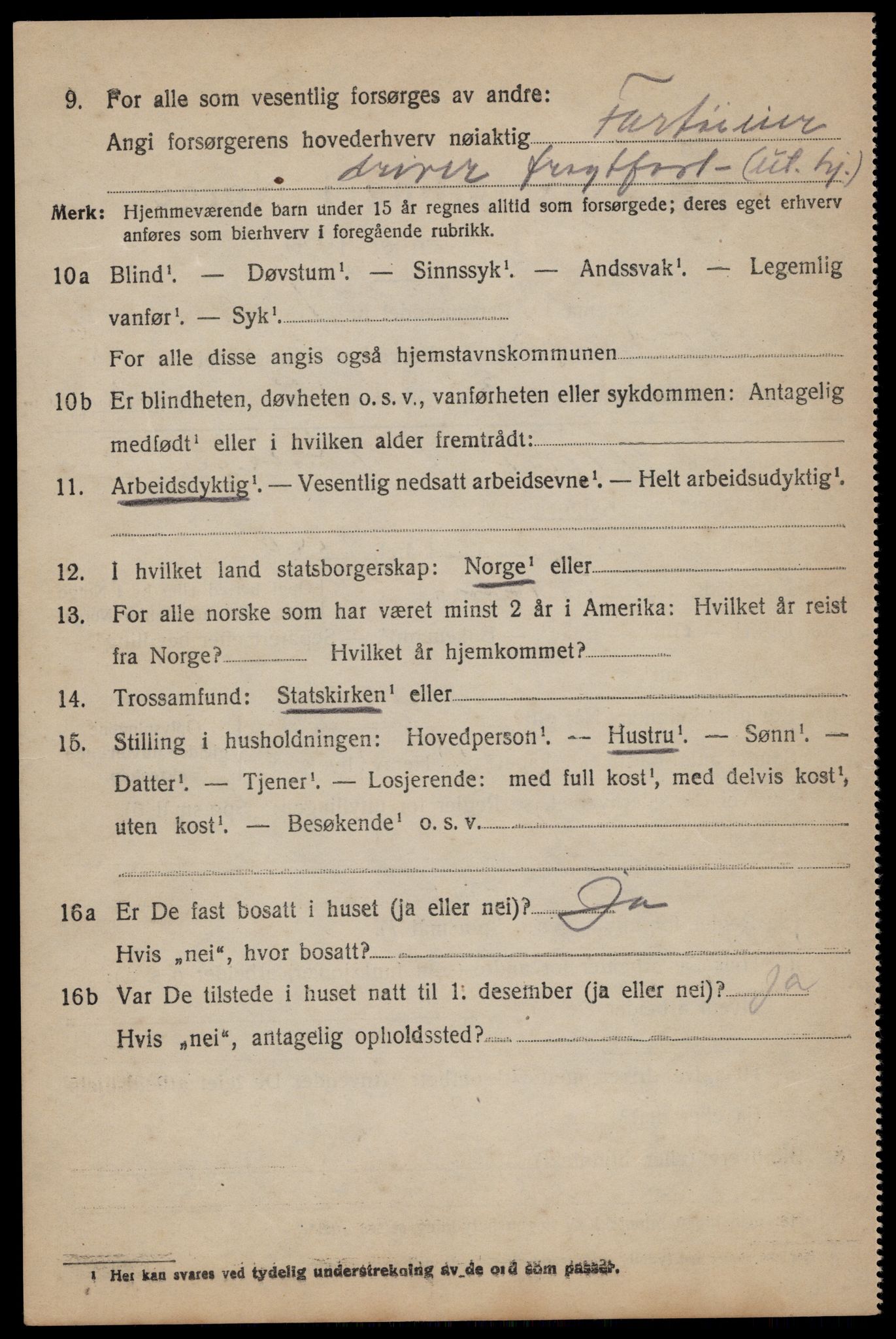 SAST, 1920 census for Forsand, 1920, p. 1794