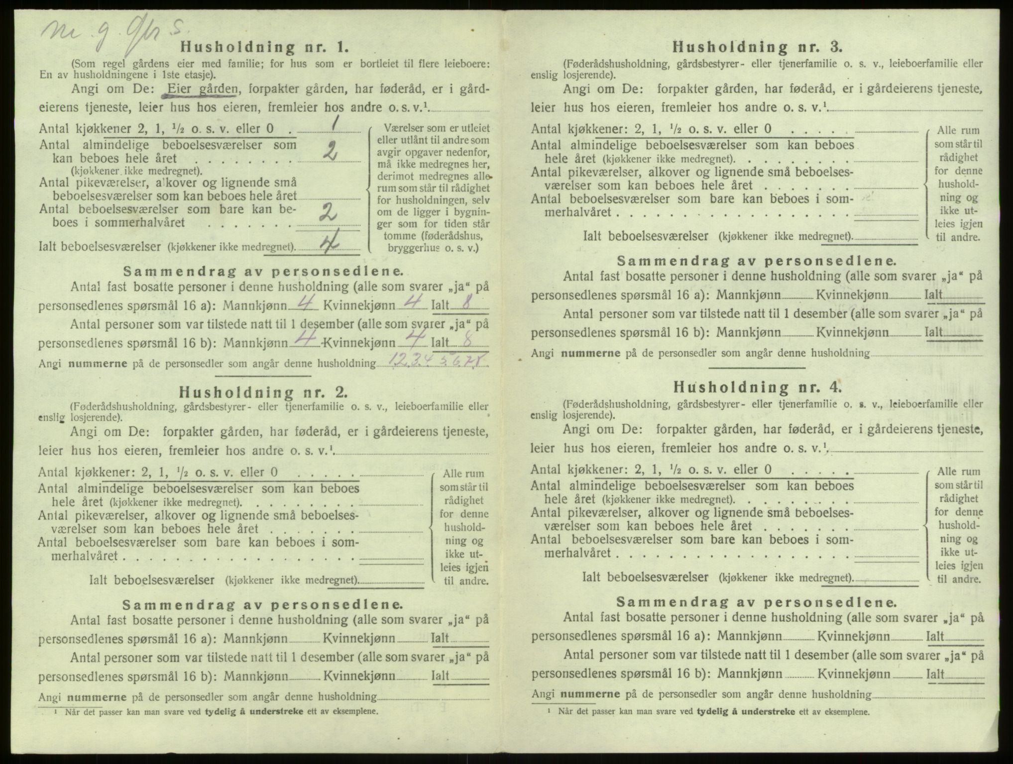 SAB, 1920 census for Manger, 1920, p. 191