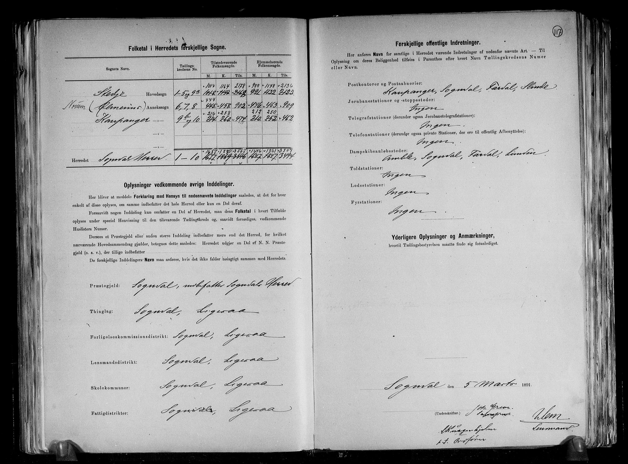 RA, 1891 census for 1420 Sogndal, 1891, p. 3