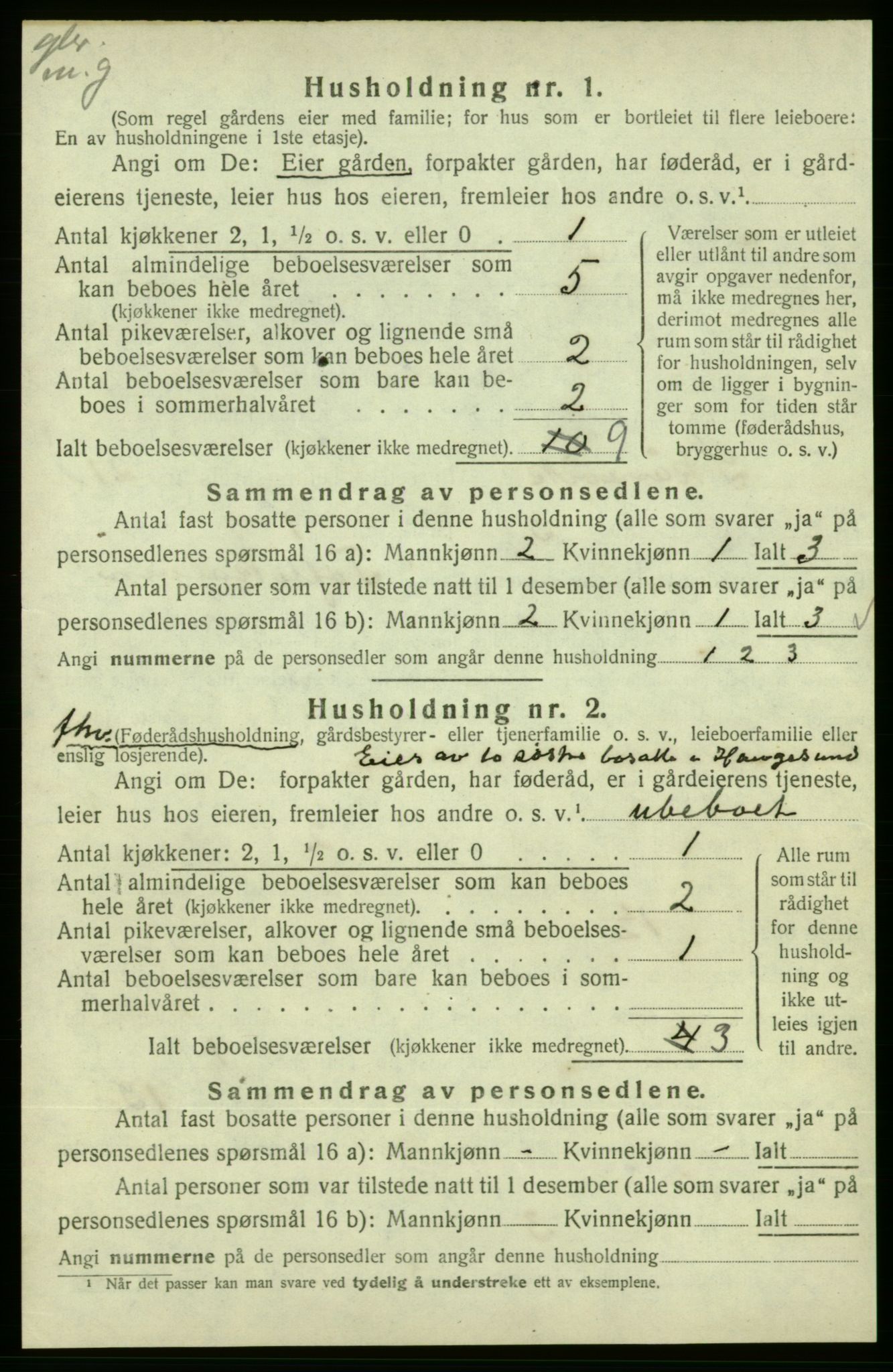 SAB, 1920 census for Skånevik, 1920, p. 2111