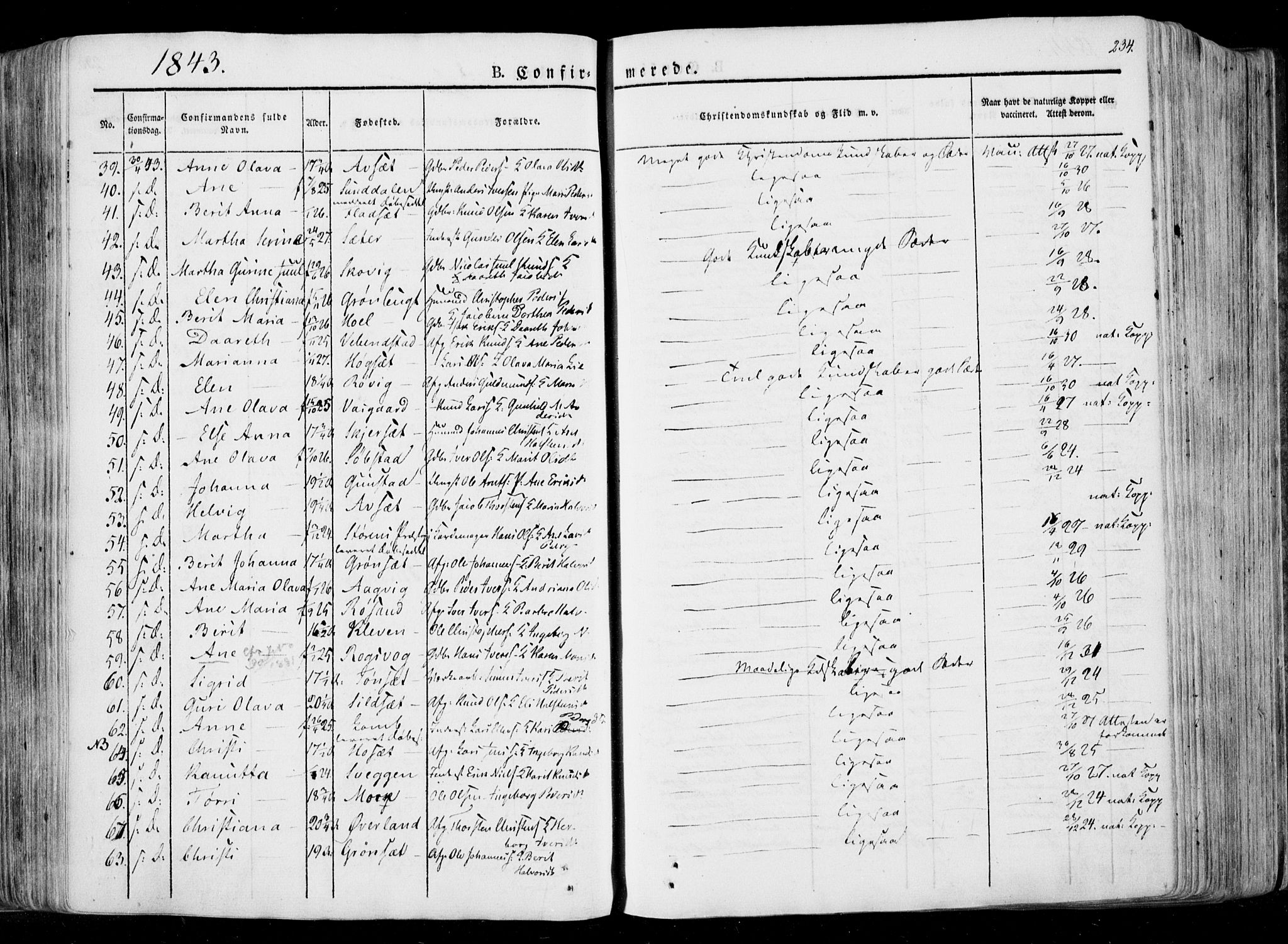 Ministerialprotokoller, klokkerbøker og fødselsregistre - Møre og Romsdal, AV/SAT-A-1454/568/L0803: Parish register (official) no. 568A10, 1830-1853, p. 234