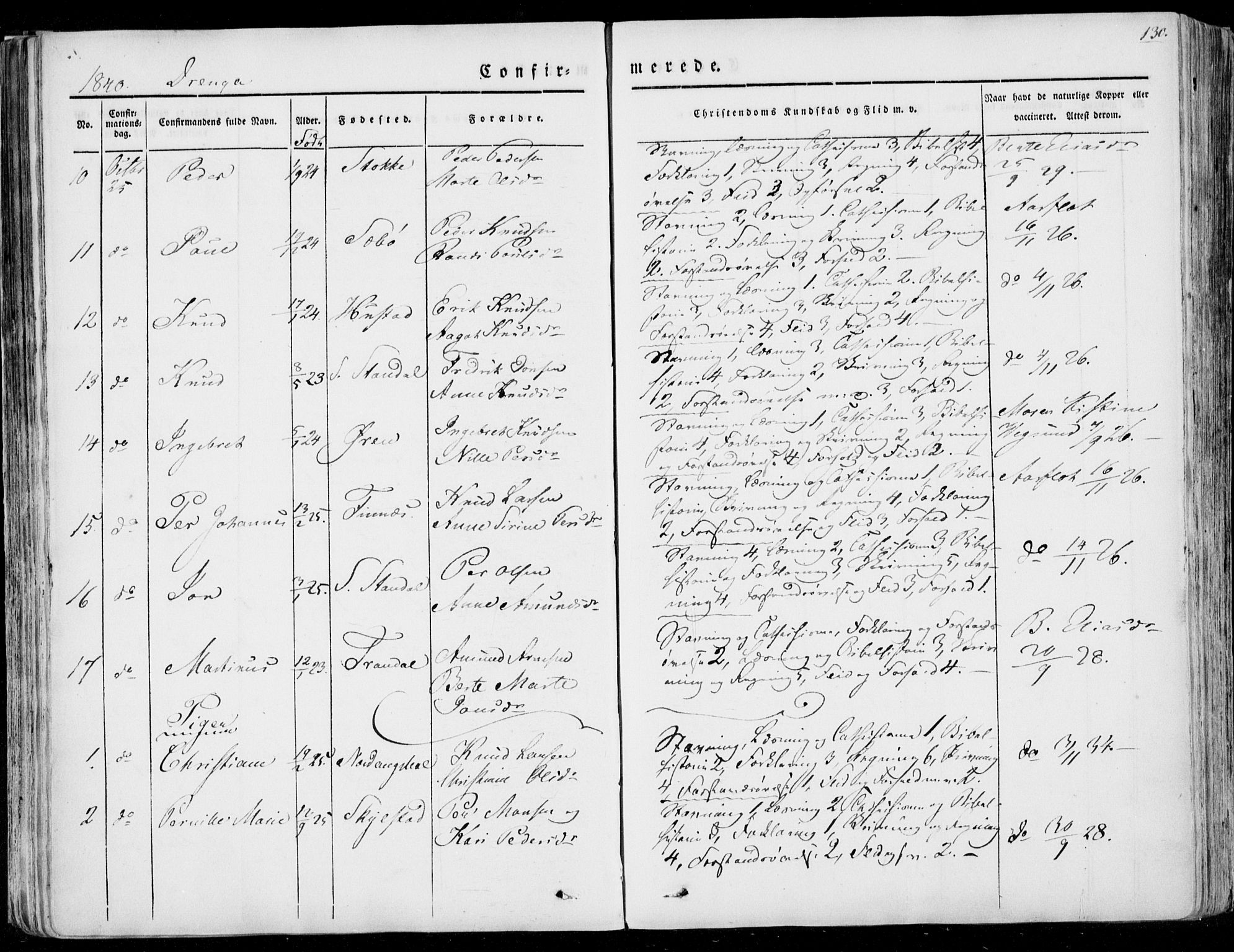 Ministerialprotokoller, klokkerbøker og fødselsregistre - Møre og Romsdal, AV/SAT-A-1454/515/L0208: Parish register (official) no. 515A04, 1830-1846, p. 130