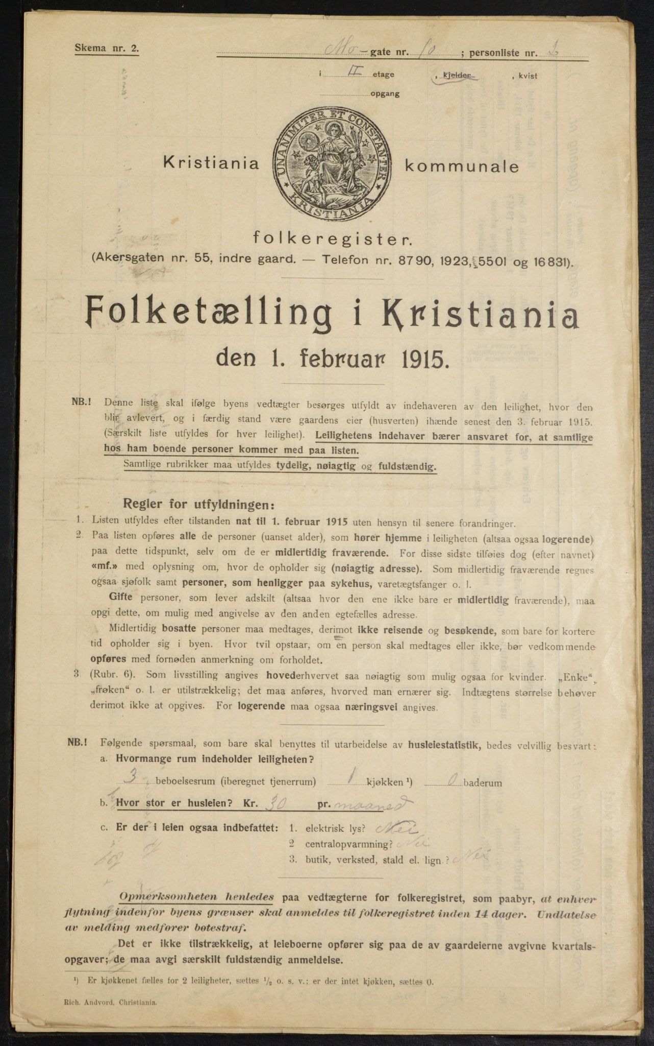 OBA, Municipal Census 1915 for Kristiania, 1915, p. 64806