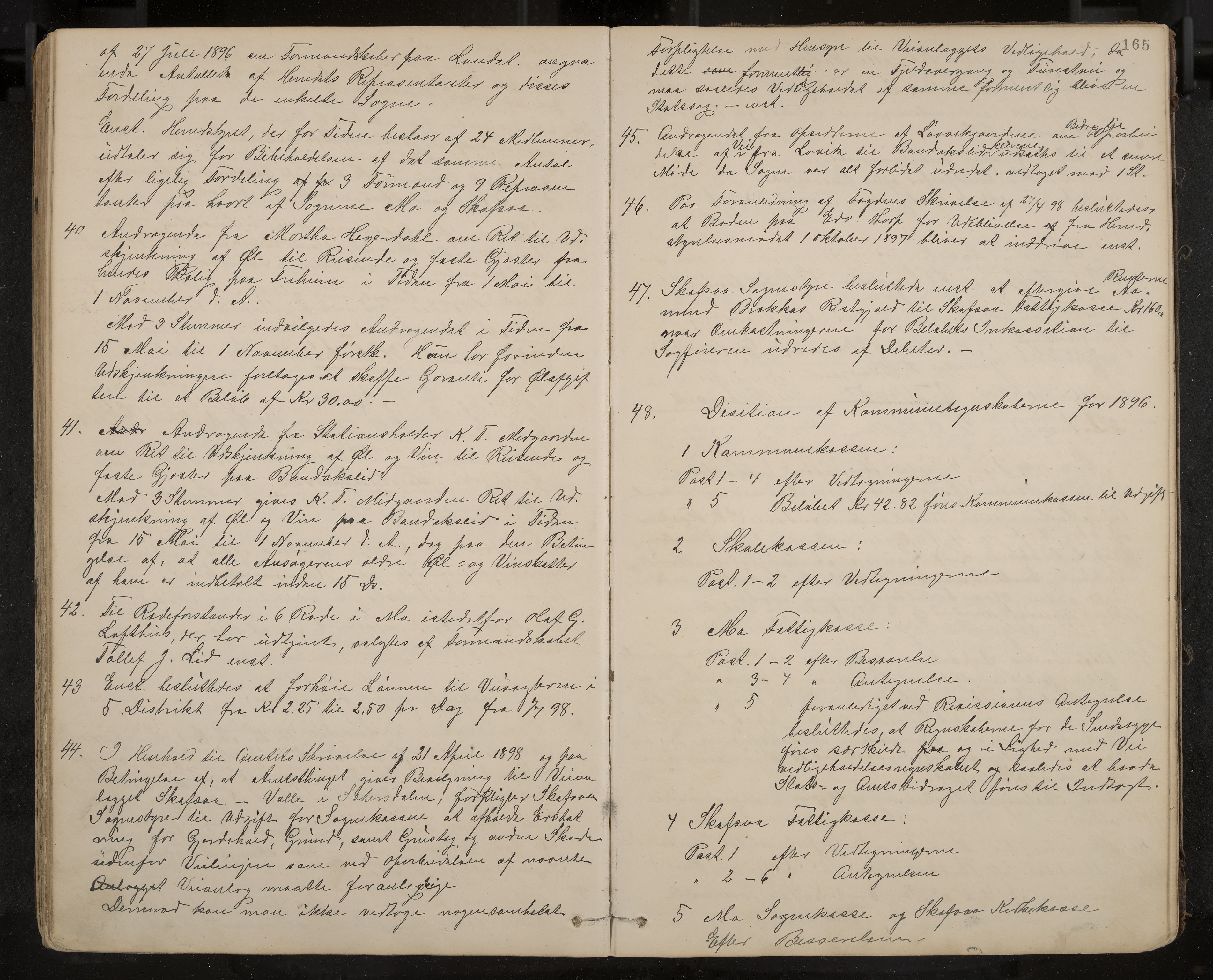 Mo formannskap og sentraladministrasjon, IKAK/0832021/A/L0003: Møtebok, 1886-1903, p. 165