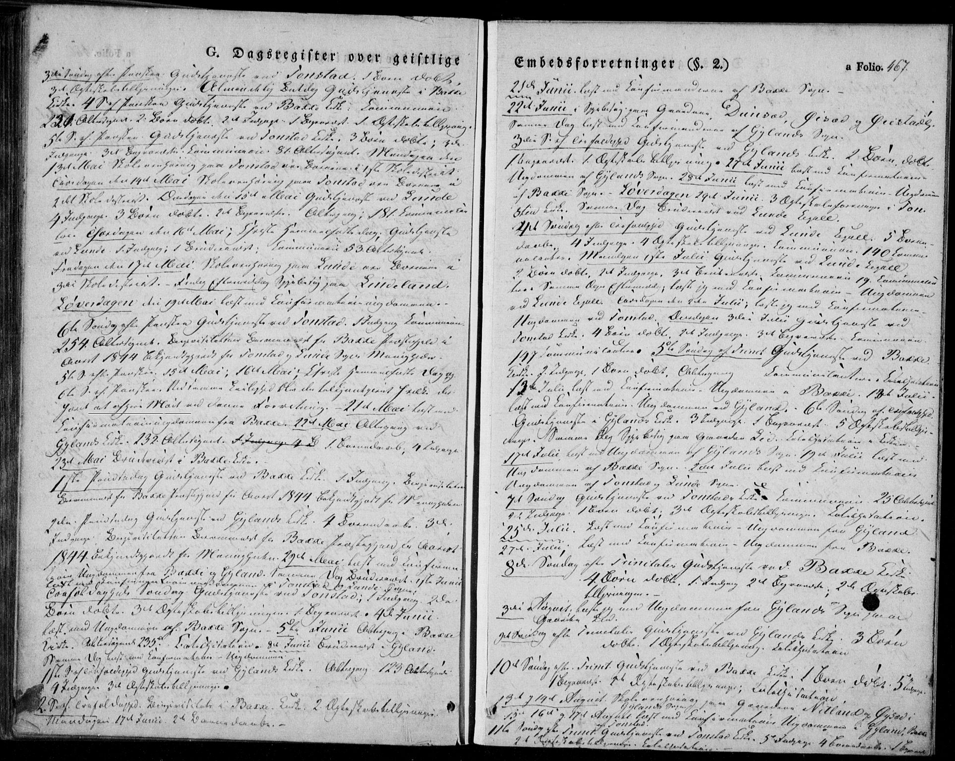 Bakke sokneprestkontor, AV/SAK-1111-0002/F/Fa/Faa/L0004: Parish register (official) no. A 4, 1834-1846, p. 467