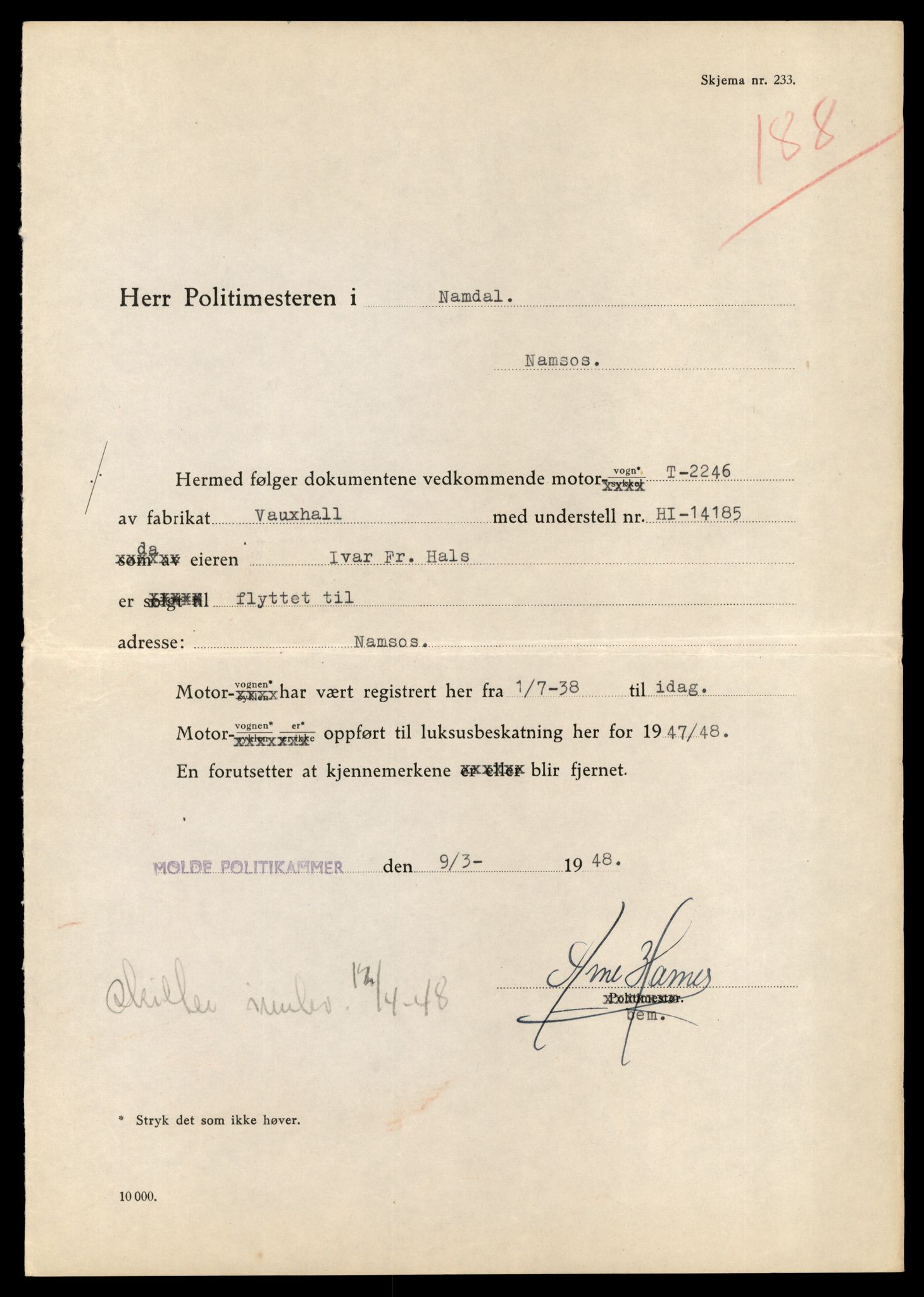 Møre og Romsdal vegkontor - Ålesund trafikkstasjon, AV/SAT-A-4099/F/Fe/L0042: Registreringskort for kjøretøy T 13906 - T 14079, 1927-1998, p. 2559
