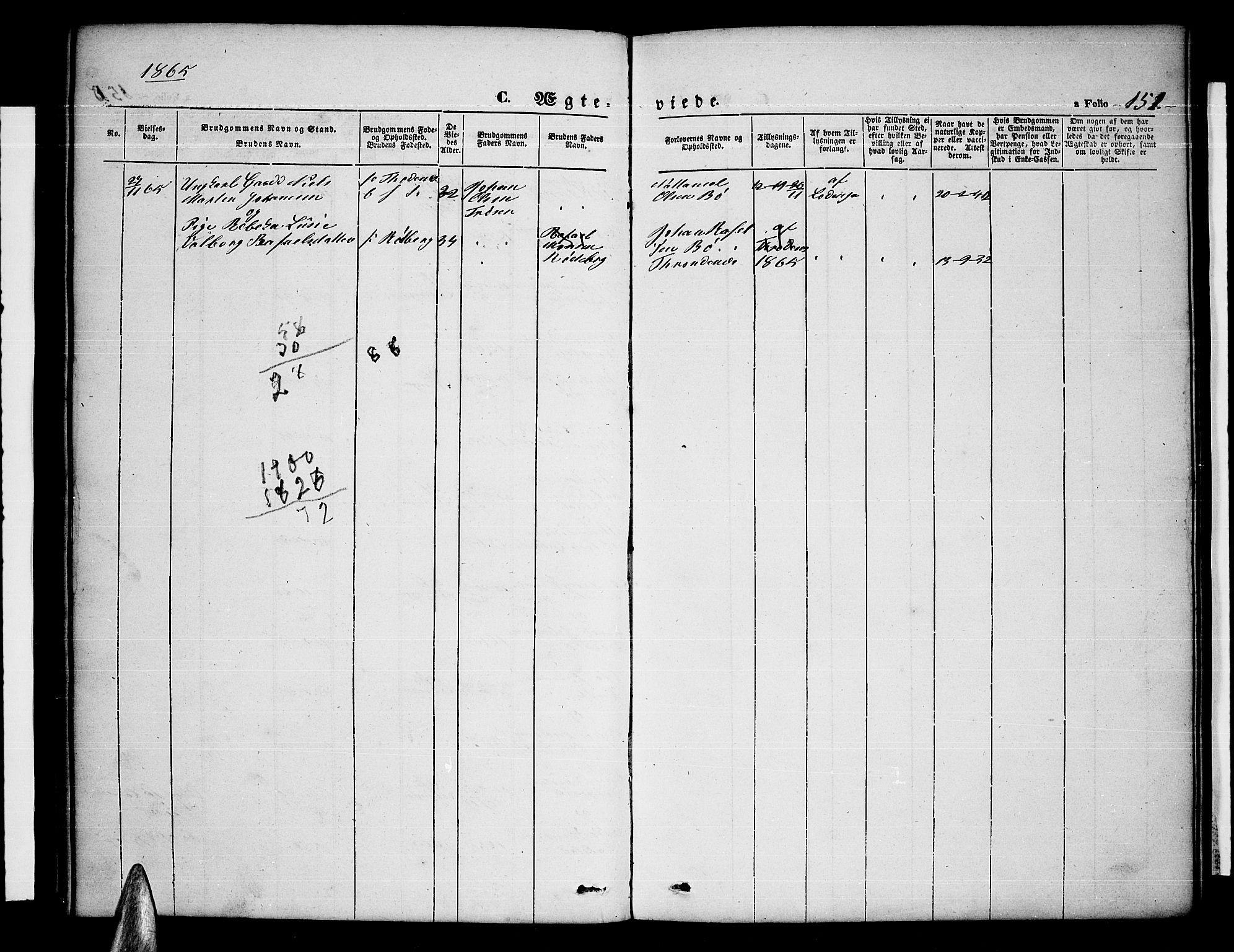 Ministerialprotokoller, klokkerbøker og fødselsregistre - Nordland, AV/SAT-A-1459/865/L0929: Parish register (copy) no. 865C01, 1840-1866, p. 151