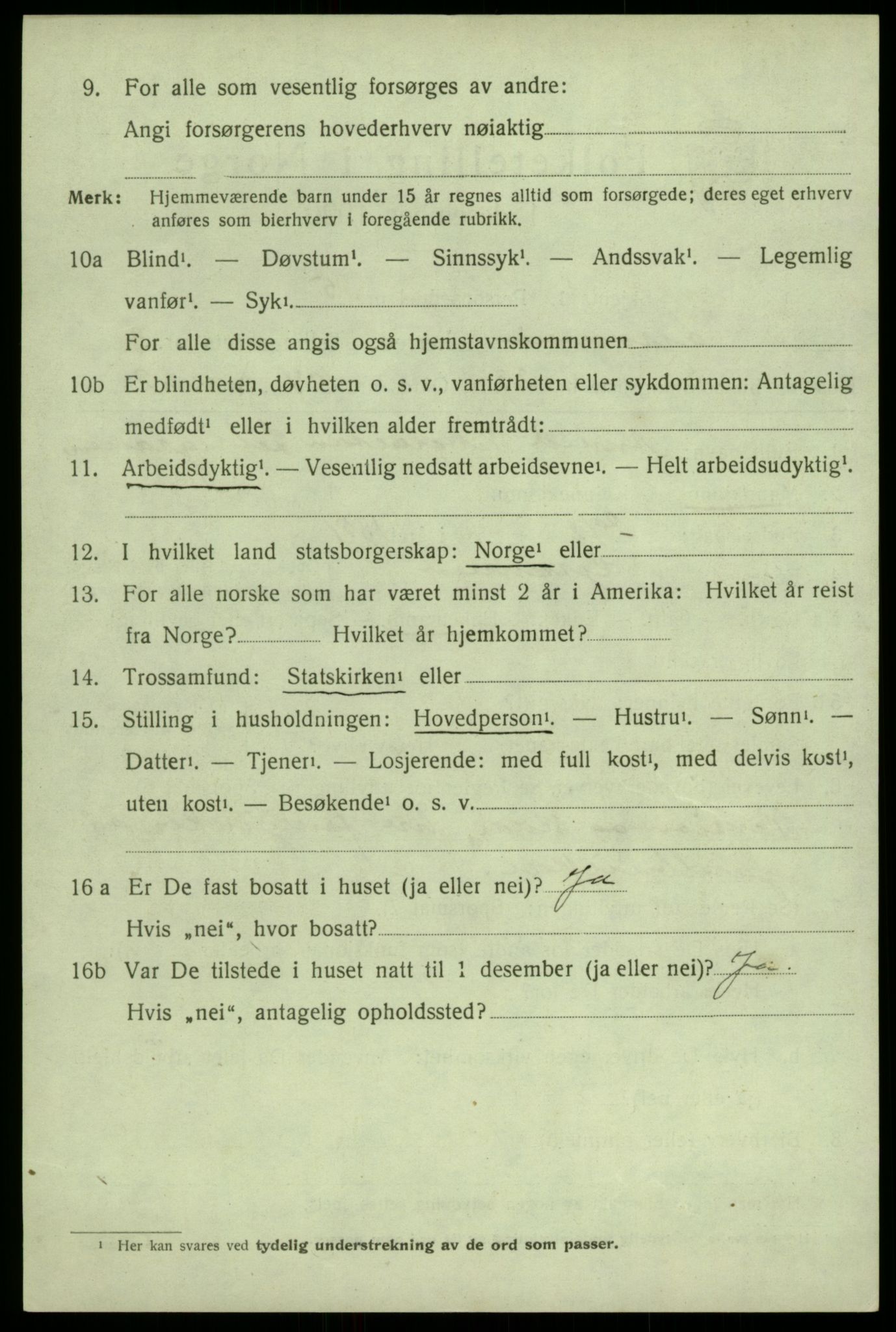 SAB, 1920 census for Granvin, 1920, p. 1393