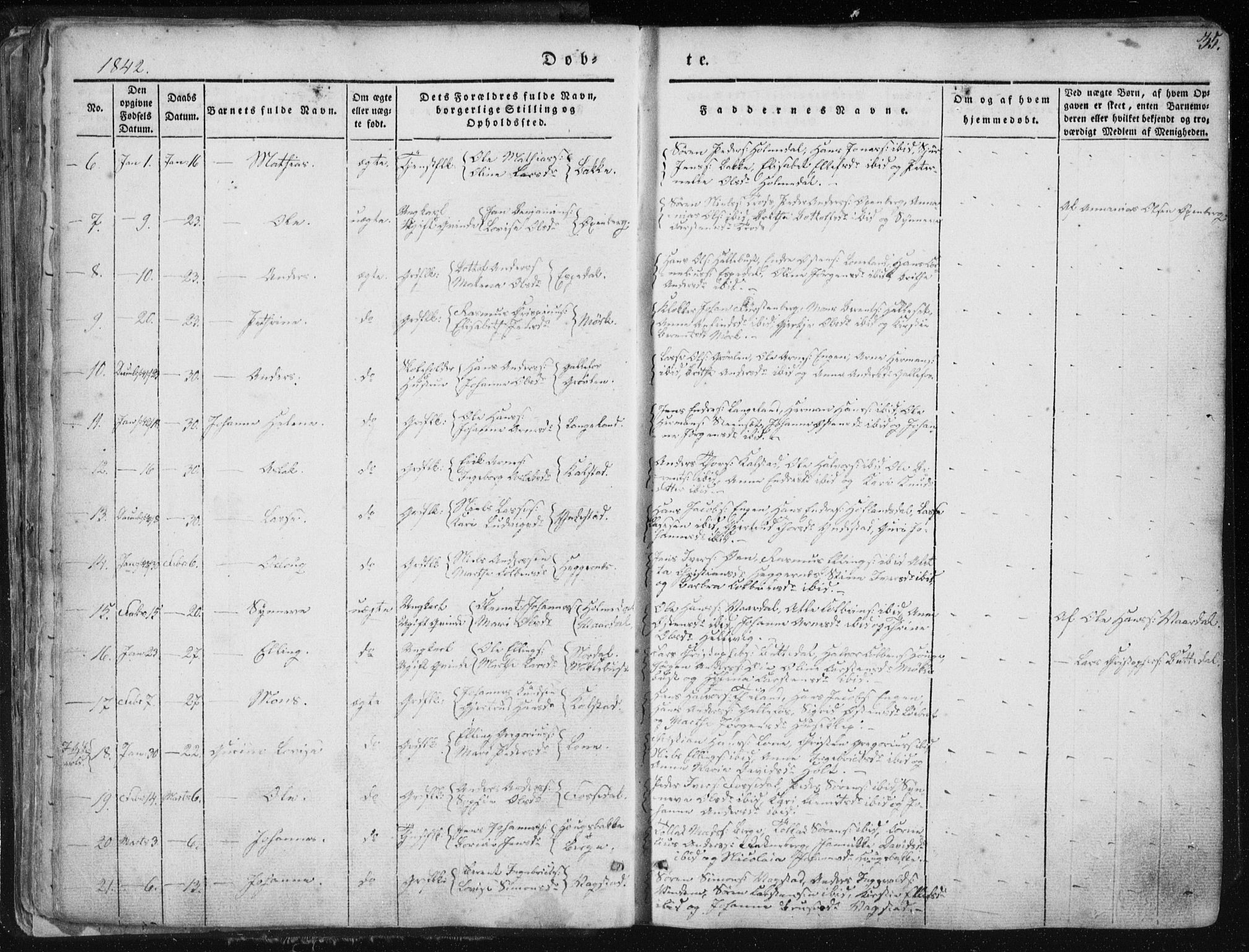 Fjaler sokneprestembete, AV/SAB-A-79801/H/Haa/Haaa/L0006: Parish register (official) no. A 6, 1835-1884, p. 35