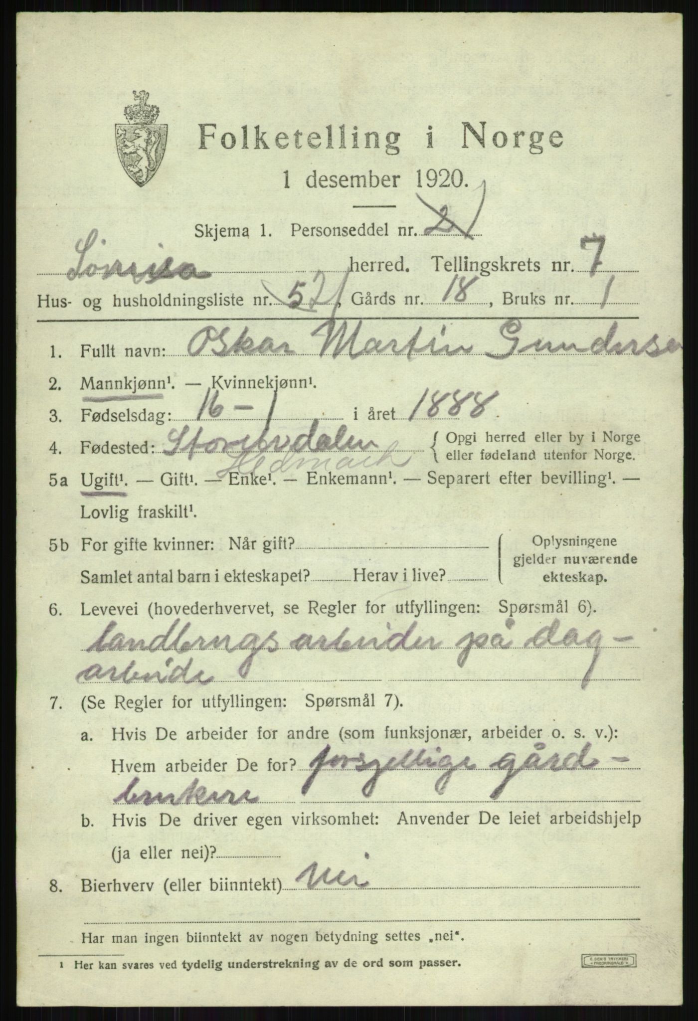 SATØ, 1920 census for Sørreisa, 1920, p. 3670