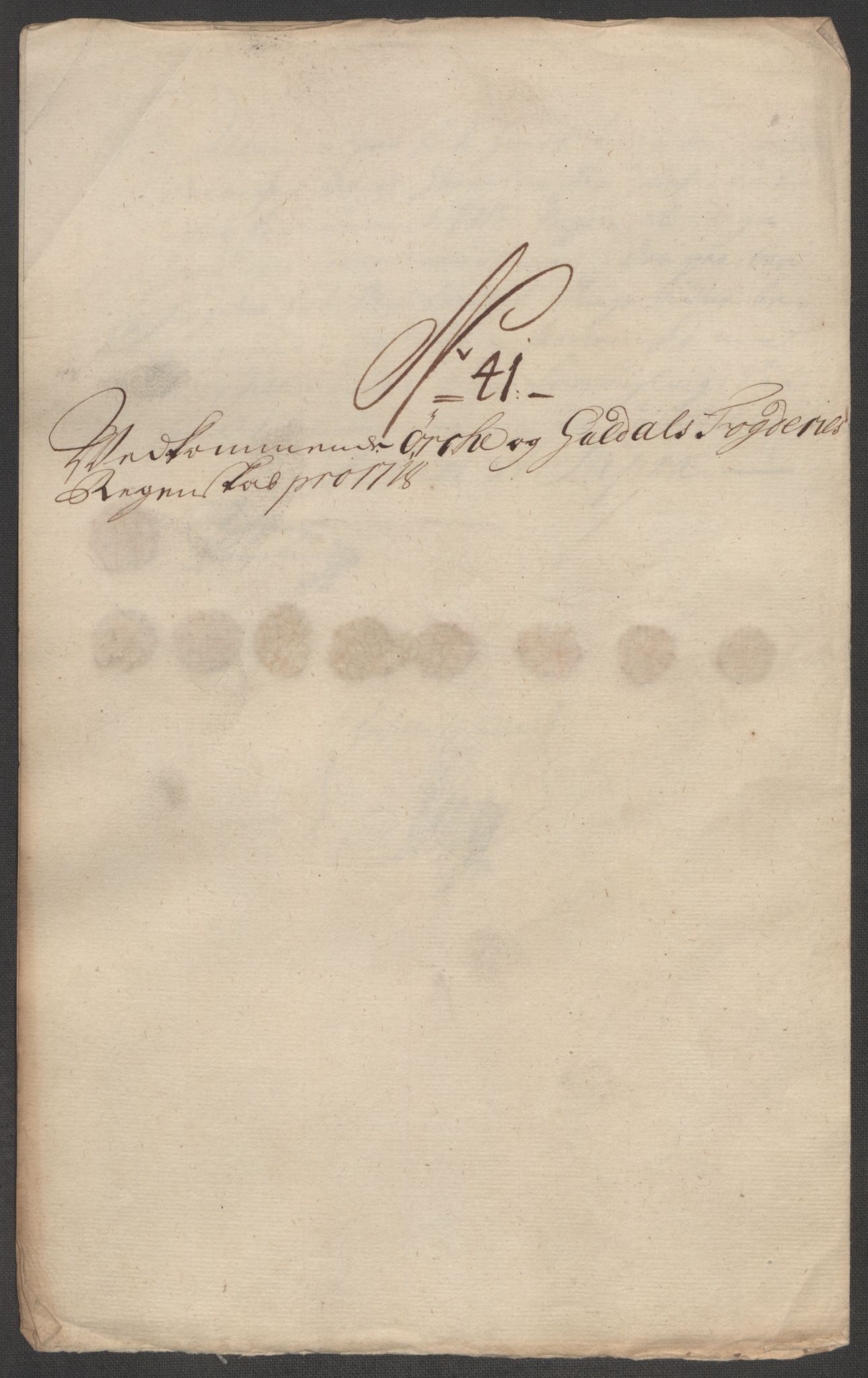 Rentekammeret inntil 1814, Reviderte regnskaper, Fogderegnskap, AV/RA-EA-4092/R60/L3971: Fogderegnskap Orkdal og Gauldal, 1718, p. 279