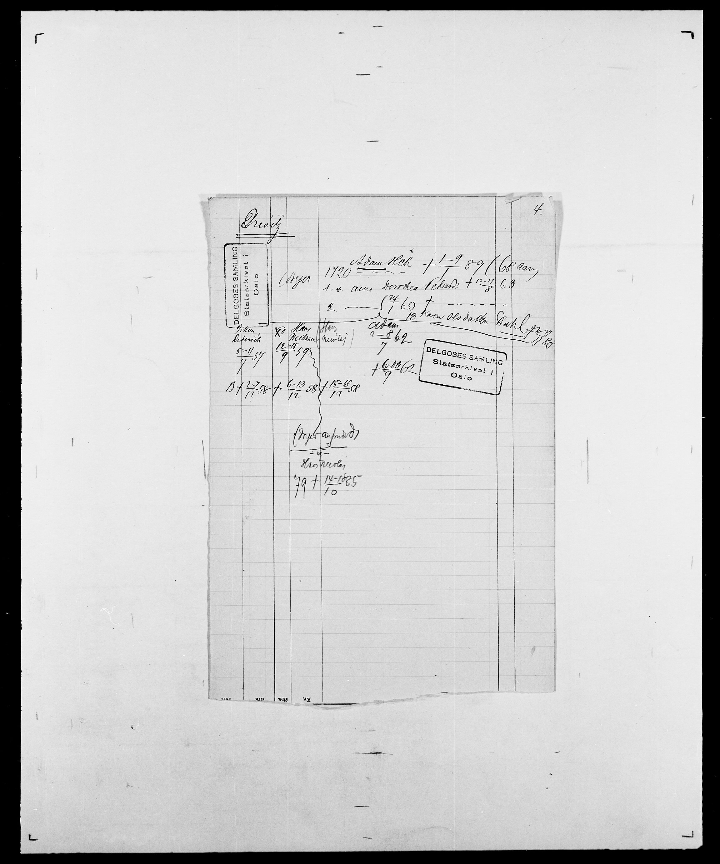 Delgobe, Charles Antoine - samling, SAO/PAO-0038/D/Da/L0009: Dahl - v. Düren, p. 780