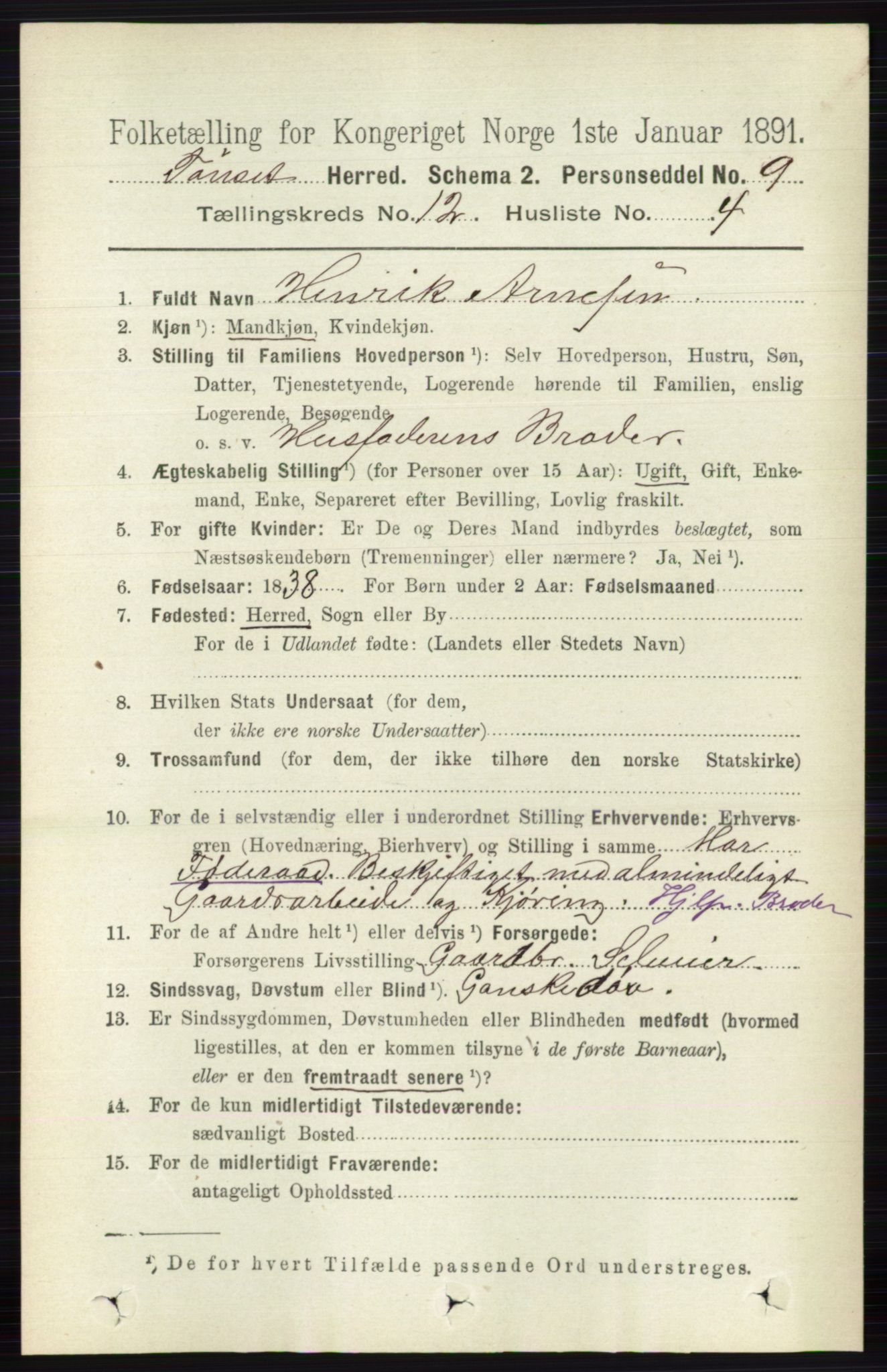 RA, 1891 census for 0437 Tynset, 1891, p. 3223