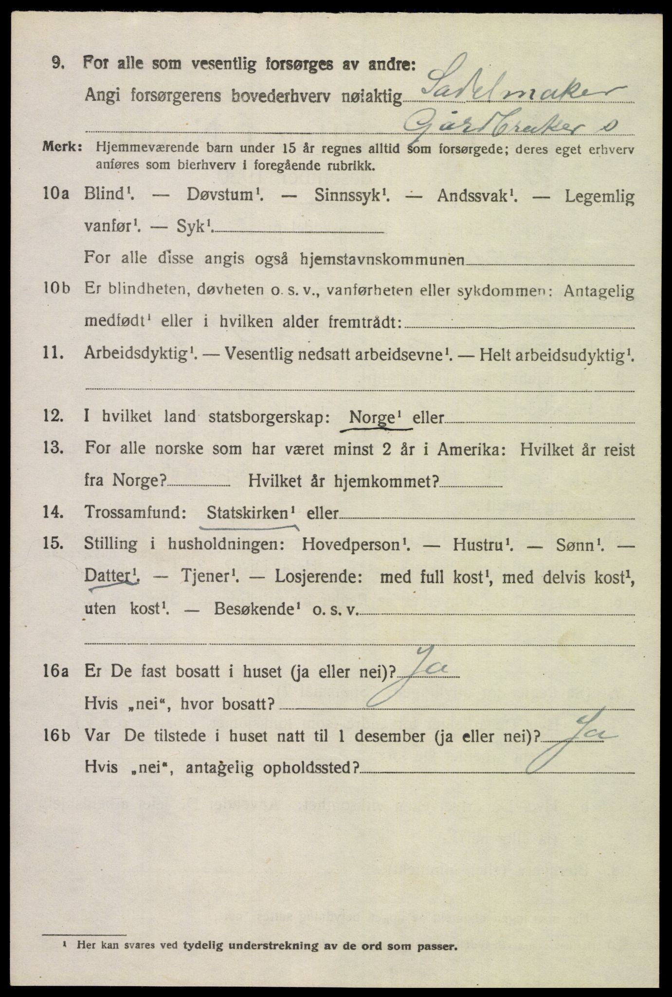 SAK, 1920 census for Sør-Audnedal, 1920, p. 3442