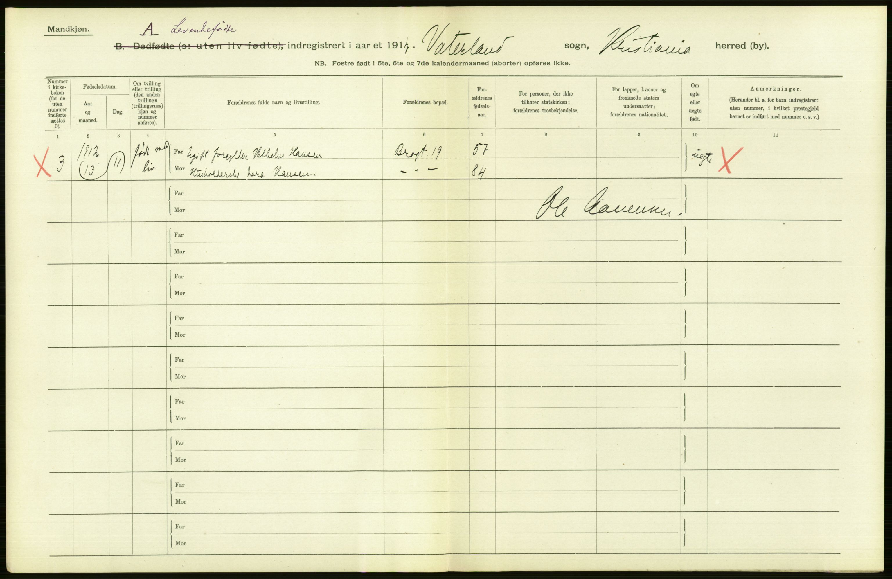 Statistisk sentralbyrå, Sosiodemografiske emner, Befolkning, RA/S-2228/D/Df/Dfb/Dfbb/L0006: Kristiania:  Levendefødte menn og kvinner., 1912, p. 684