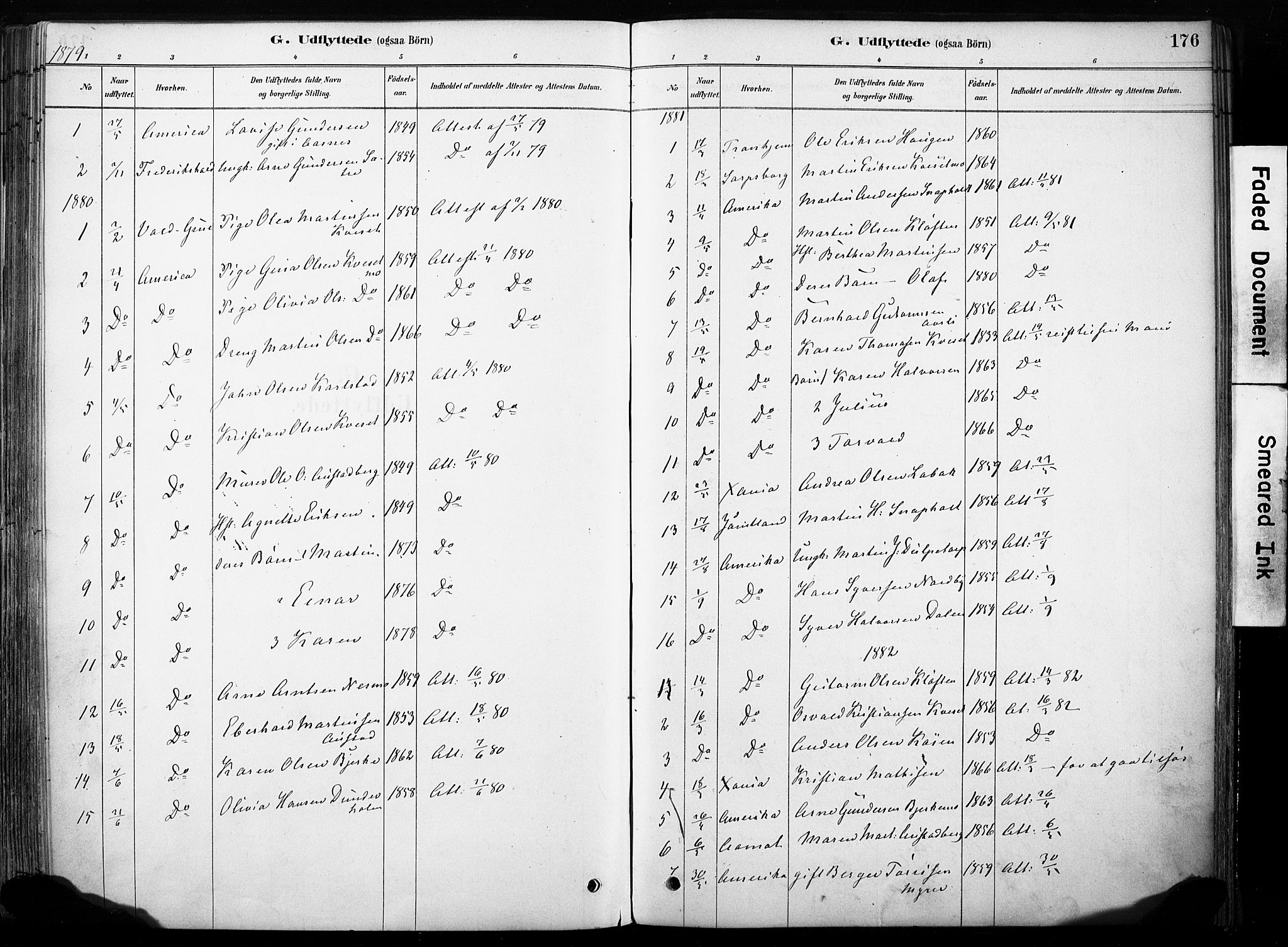 Hof prestekontor, SAH/PREST-038/H/Ha/Haa/L0011: Parish register (official) no. 11, 1879-1911, p. 176