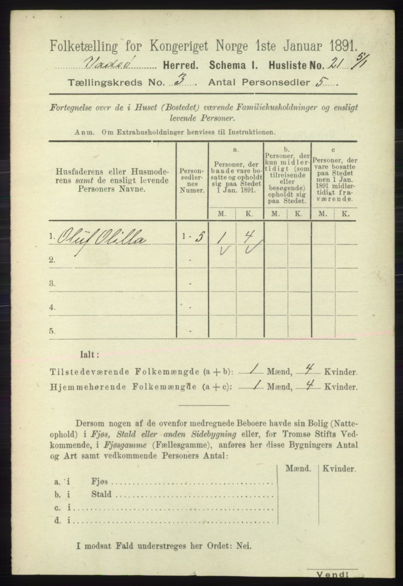 RA, 1891 census for 2029 Vadsø, 1891, p. 790