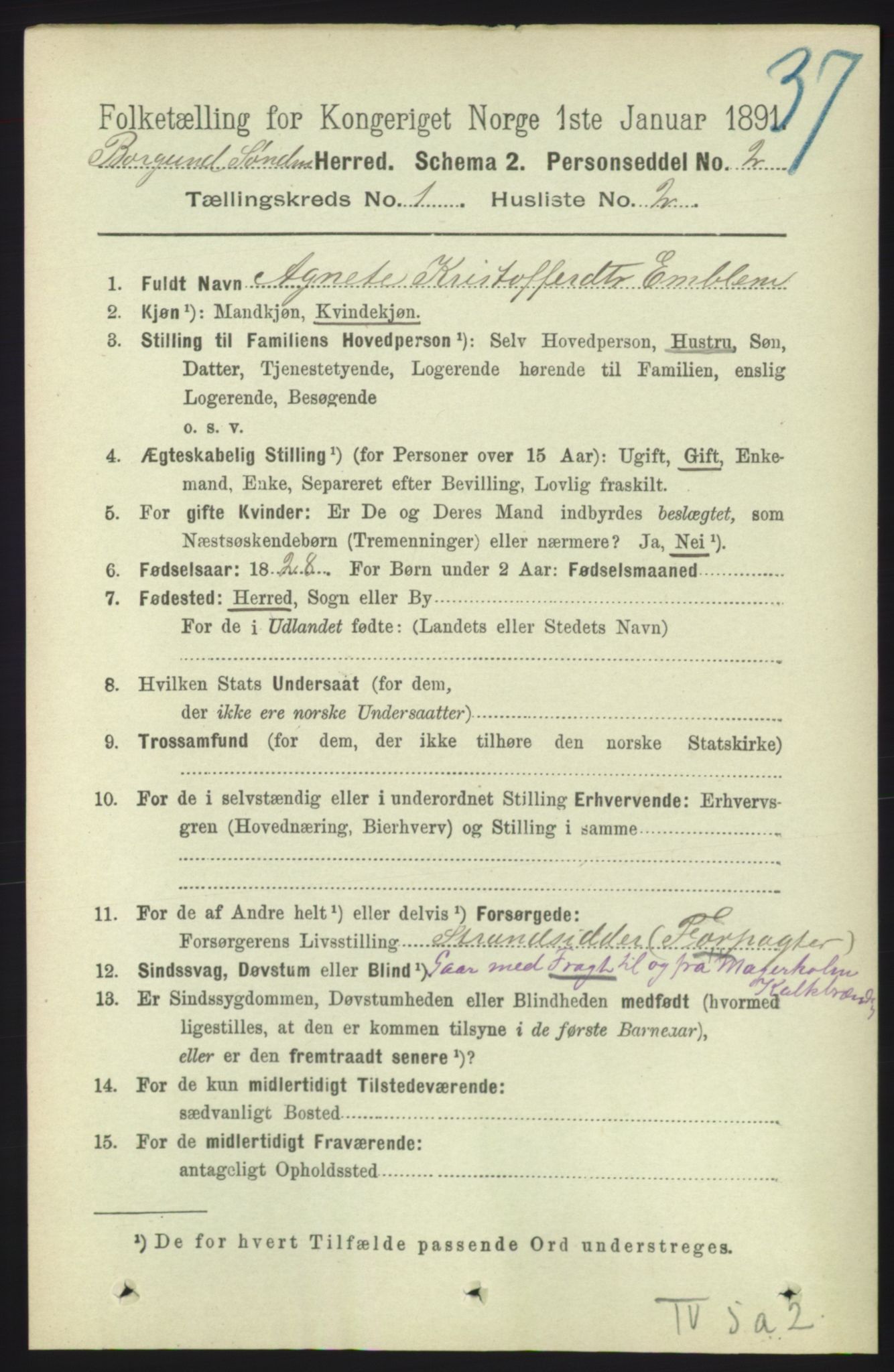 RA, 1891 census for 1531 Borgund, 1891, p. 130