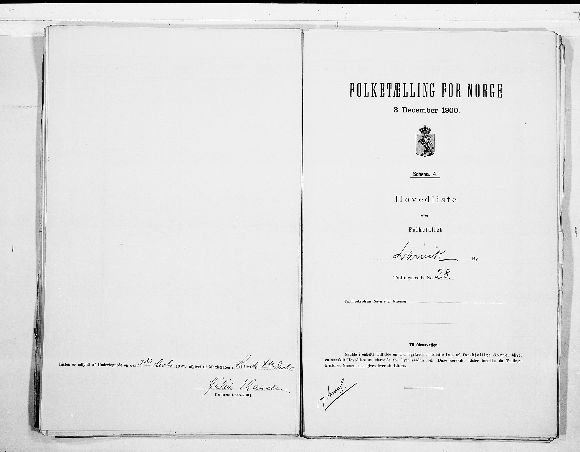 RA, 1900 census for Larvik, 1900, p. 58
